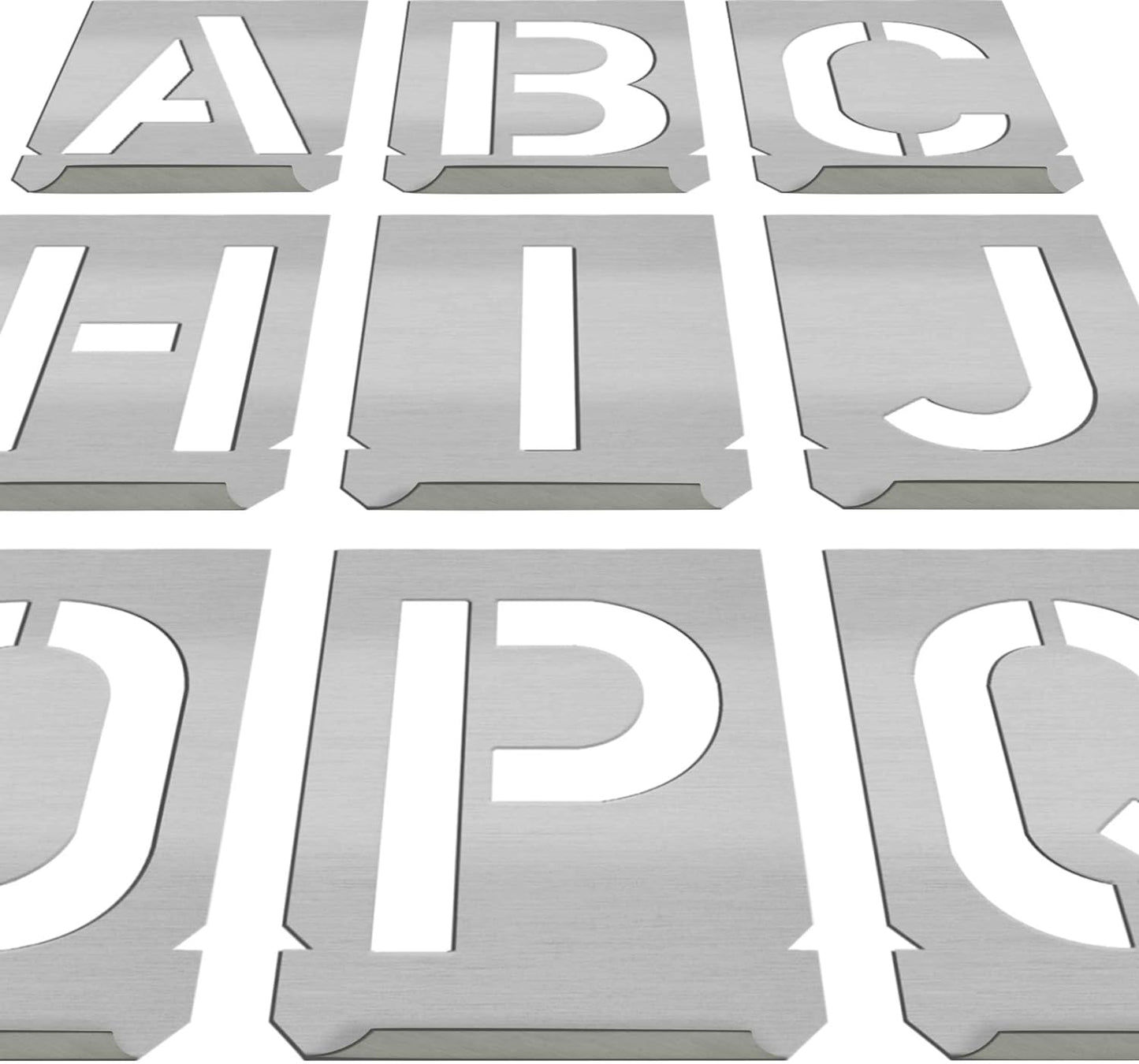 HAUTMEC Vintage Stainless Steel Letters Stencils, A to Z Stainless Steel Stencils & Holder, 40mm Letters, Shop Stencil, Advertising Stencilling, Craft-Printing, Reusable HT0239-ST