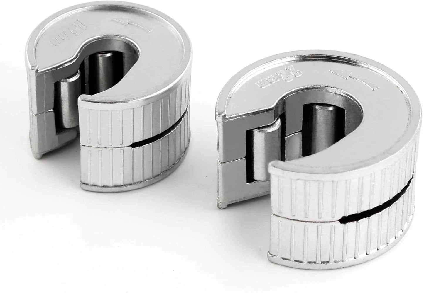 HAUTMEC Sturdy Plumbing Auto Cut Tube Cutter Set Twin Pack 15 & 22mm Pipe Slice with 2 Spare Pipe Cutting Wheel Blades PL7261701