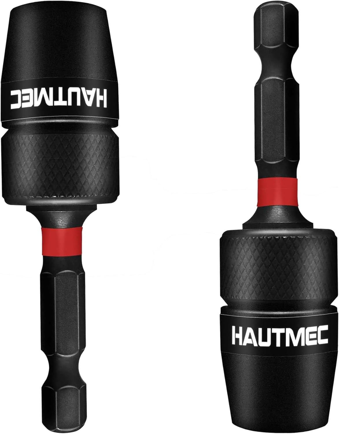 HAUTMEC 2 Pcs 1/4 Inch Impact Tough Quick Change Bit Holder - One Touch Mechanism for Quick Release for Screwdriver Bits Nuts Drills Maintenance and repairing HT0162-2PC