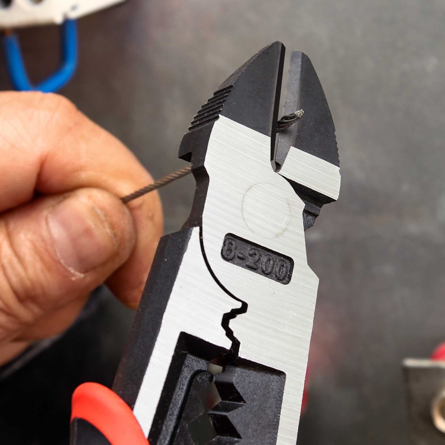 HAUTMEC 8" Wire Cutters,Pro-High Leverage Diagonal Pliers,4 in 1 Multifunction Heavy Duty Side Cutter HT0272-PL