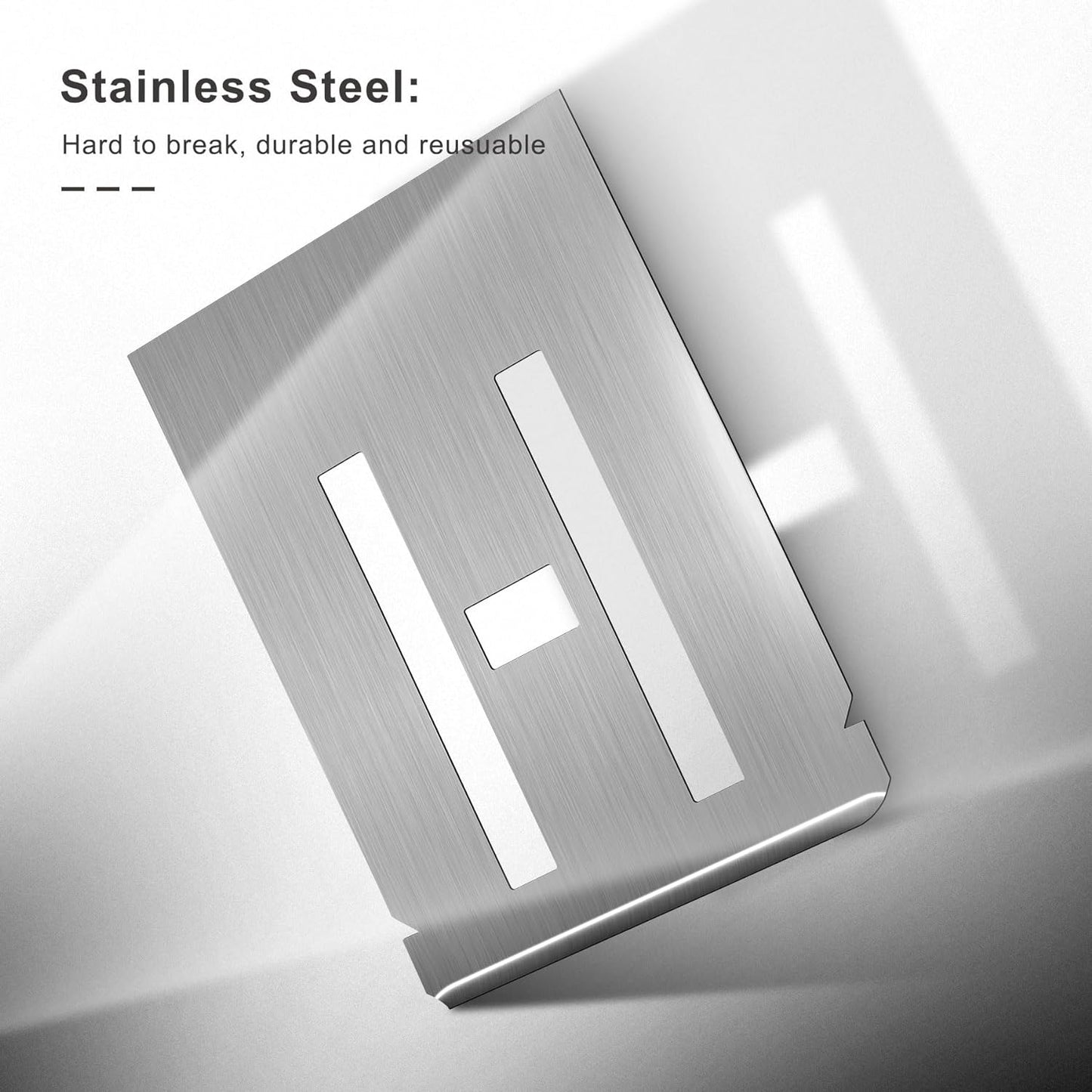 HAUTMEC 2Inch(50mm) Letter Number Stencils Set, 36 Pcs Stainless Steel Templates for Spray Painting, Reusable for Signs, Artistic Creativity, Narrow HT0346