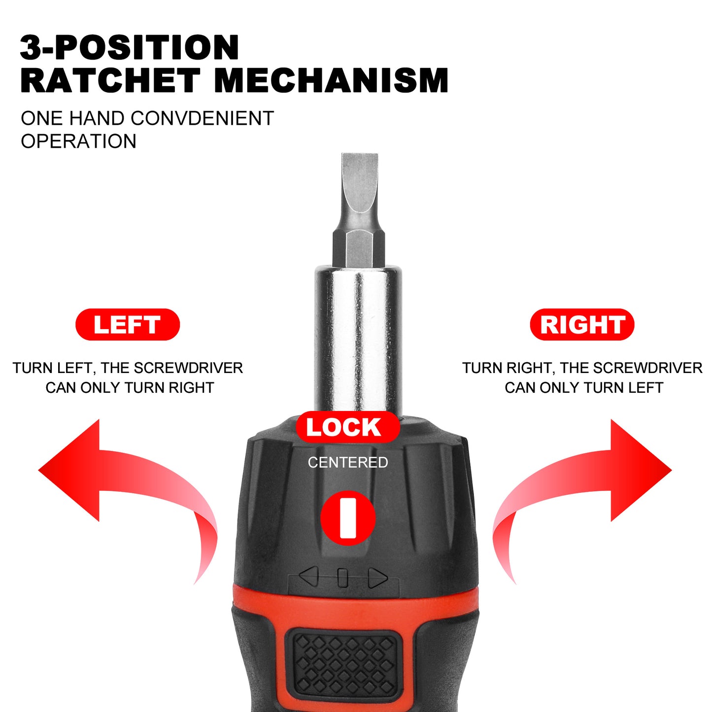HAUTMEC 6-in-1 Stubby Ratcheting Screwdriver Set, Multi Screwdriver Tool All in One, Ratchet Screwdriver Set with Multi Bit Screw Driver, Chrome Vanadium Steel Shaft, 3PCS Phillips and 3PCS Slotted，HT0385