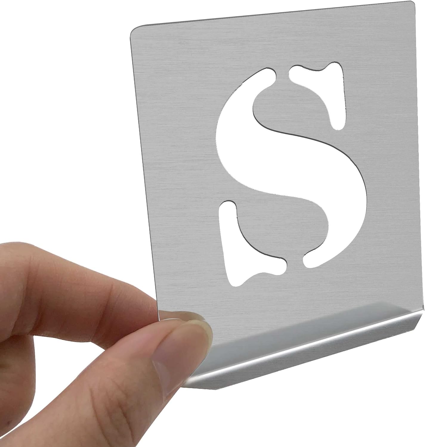 HAUTMEC Vintage Aluminum Letters Stencils, A to Z Aluminum Stencils & Holder, 50mm Letters, Shop Stencil, Advertising Stencilling, Craft-Printing, Reusable HD00001