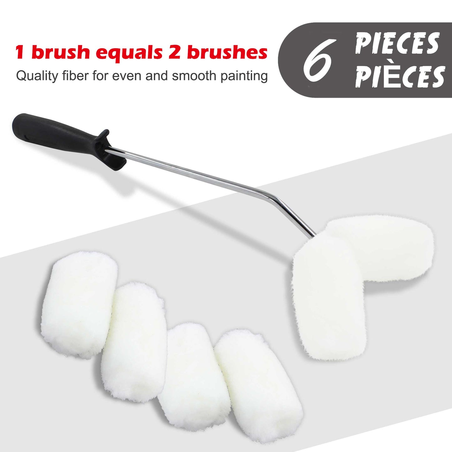 HAUTMEC Smart Paint Roller Kit For Painting Tube and Coin Forms, Mini Roller Frame, Microfiber Roller Covers, Comfortable Handle, Painting Pipes, Fences, Furnitures, Walls etc HT0033-PT
