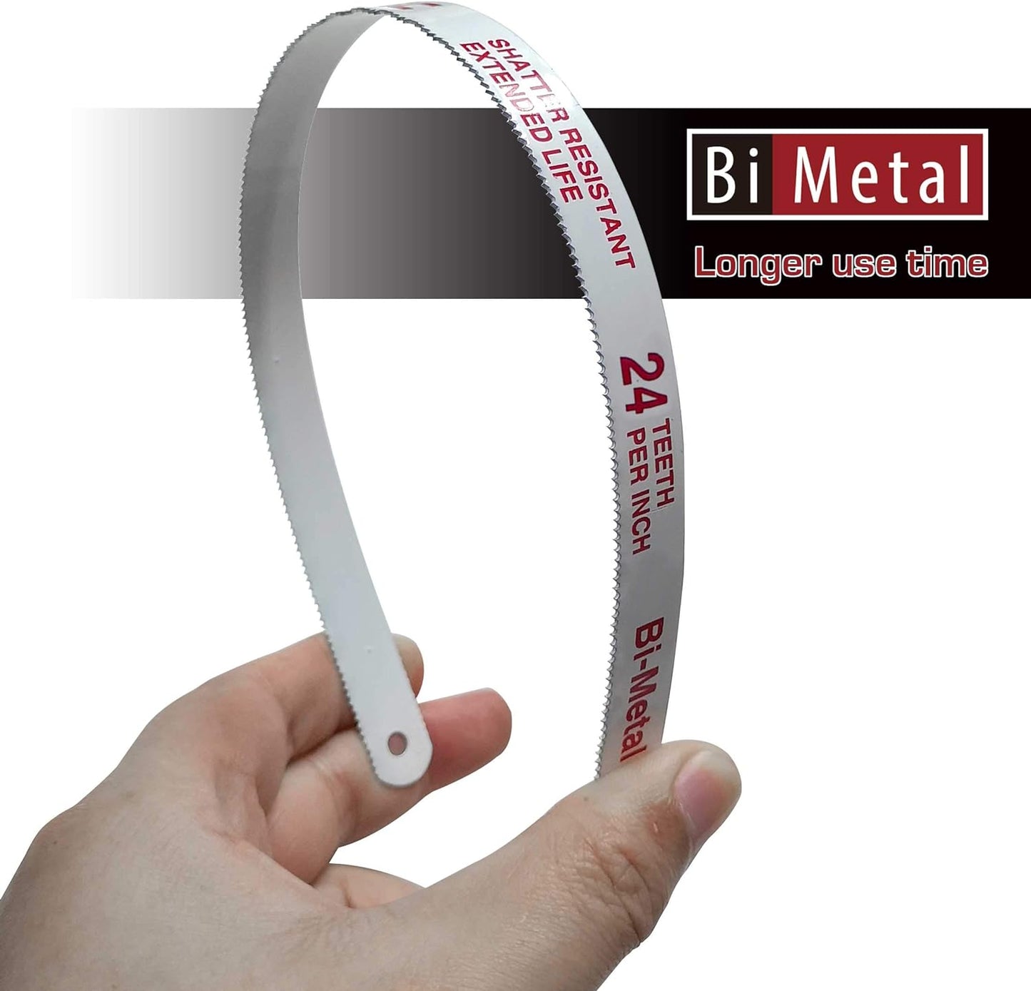 HAUTMEC 12" Hacksaw Blades Replacement Bi-Metal 24 TPI High Speed Steel Grounded Teeth, 2 Pack, HT0017-2PC