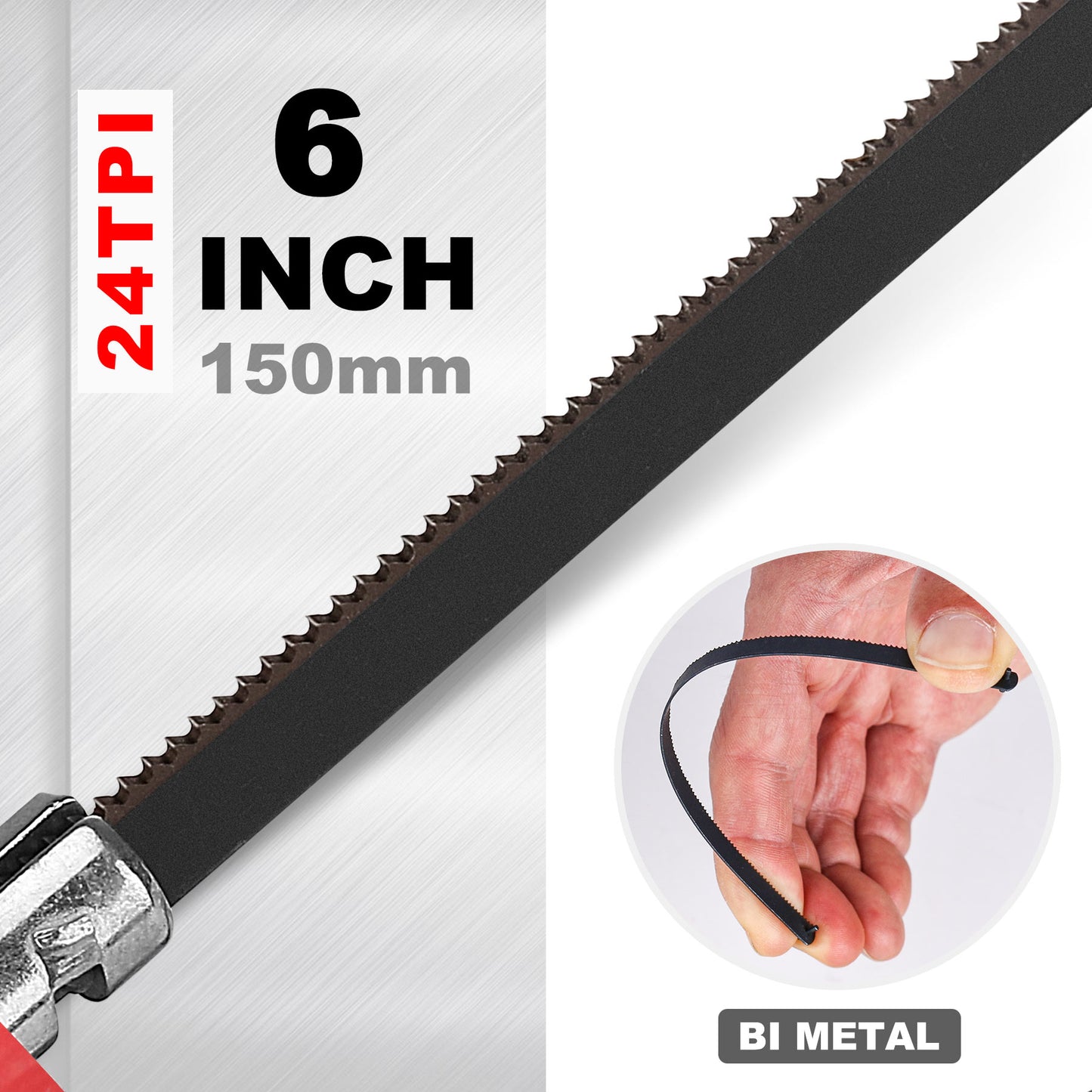 HAUTMEC 6inch Junior Hacksaw & Mitre Block Set Adjustable Angle Cutting Corner Saw with 5 Extra High-Carbon Steel Bi-Metal Blades HT0262-SA