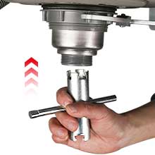 HAUTMEC Basket Strainer Wrench, Double Working End, Universal Sink Basket Strainer Wrench PL0029