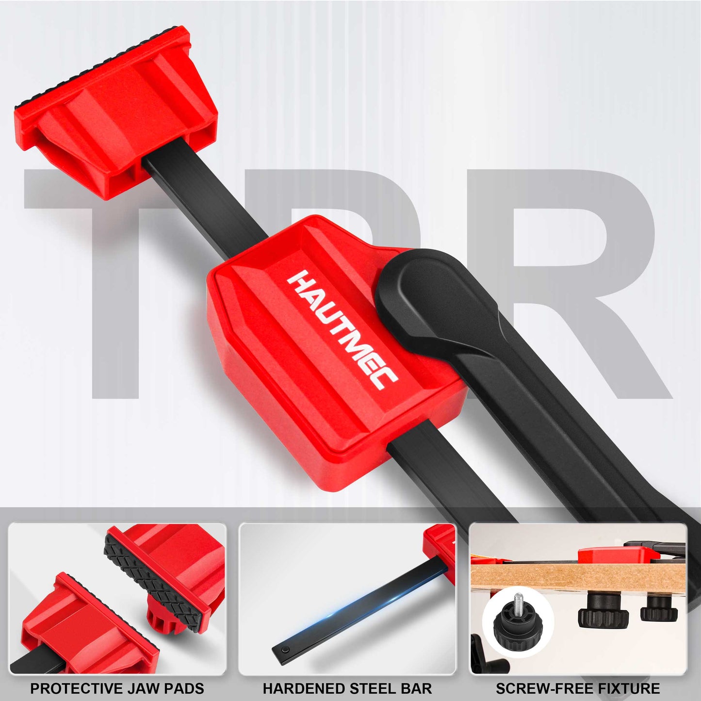 HAUTMEC Quick-Change Clamping Elements, Adjustable Desktop Bar Clamps, Bench Dog Clamps for Woodworking HT0276-CL