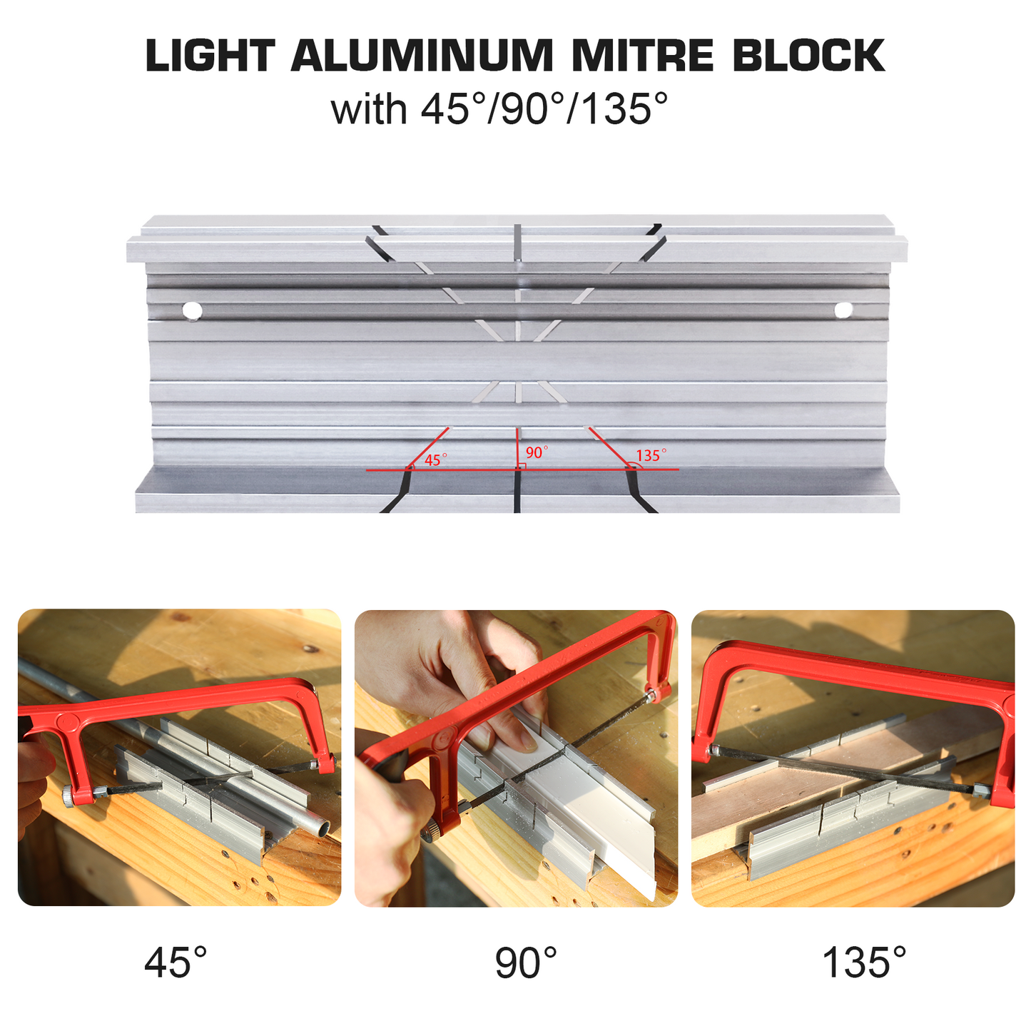 HAUTMEC 6inch Mini Hacksaw With Miter Box Set and 5pcs Extra Bi-Metal Blades Small Miter Saw With Adjustable 6 Cutting Angles Professional Hack Saw for Metal、Crafts、Wood、Plastic Cutting, HT0417