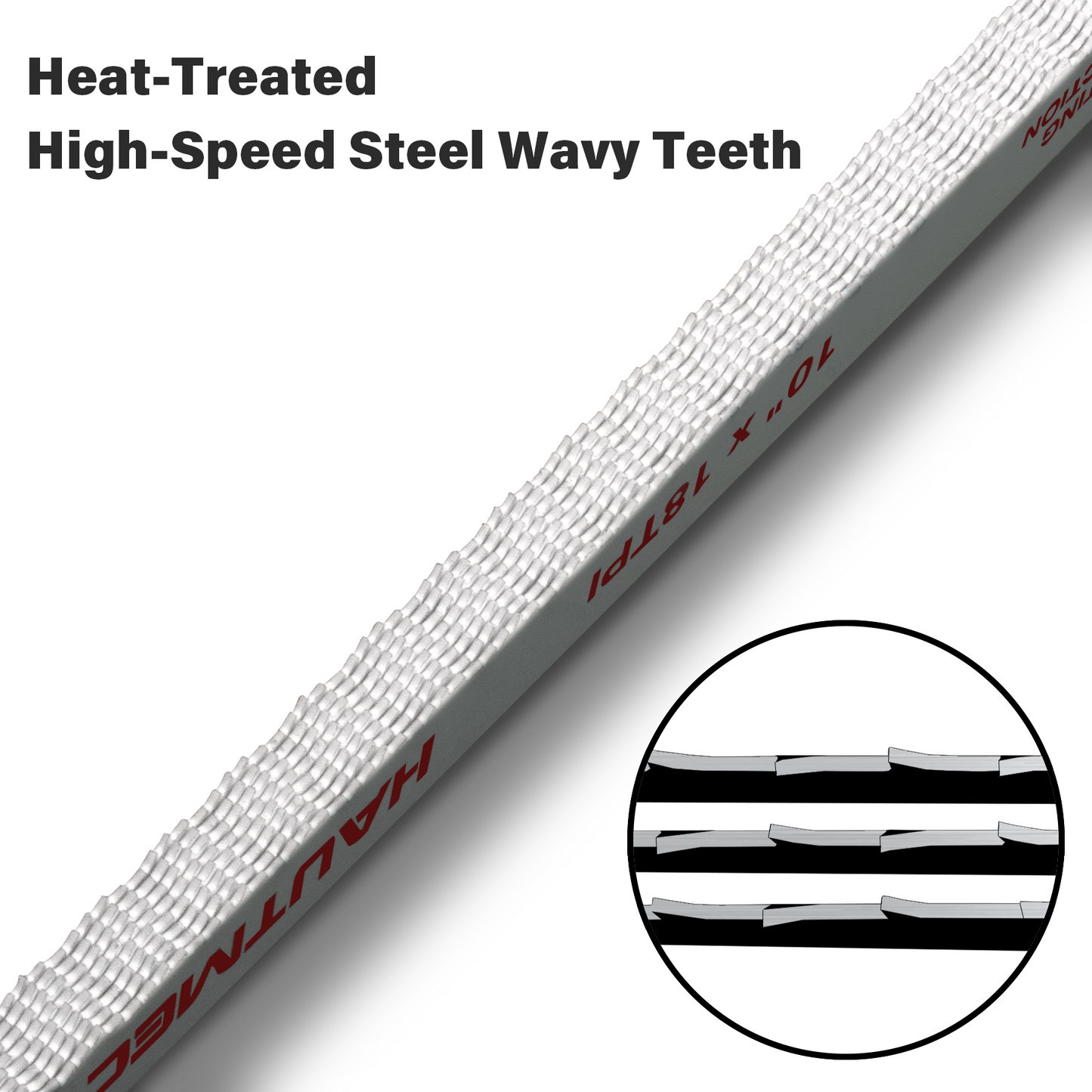 HAUTMEC 12" Hacksaw Blades Replacement Bi-Metal(10 Pack) 24 TPI High Speed Steel Grounded Teeth HT0017-CT