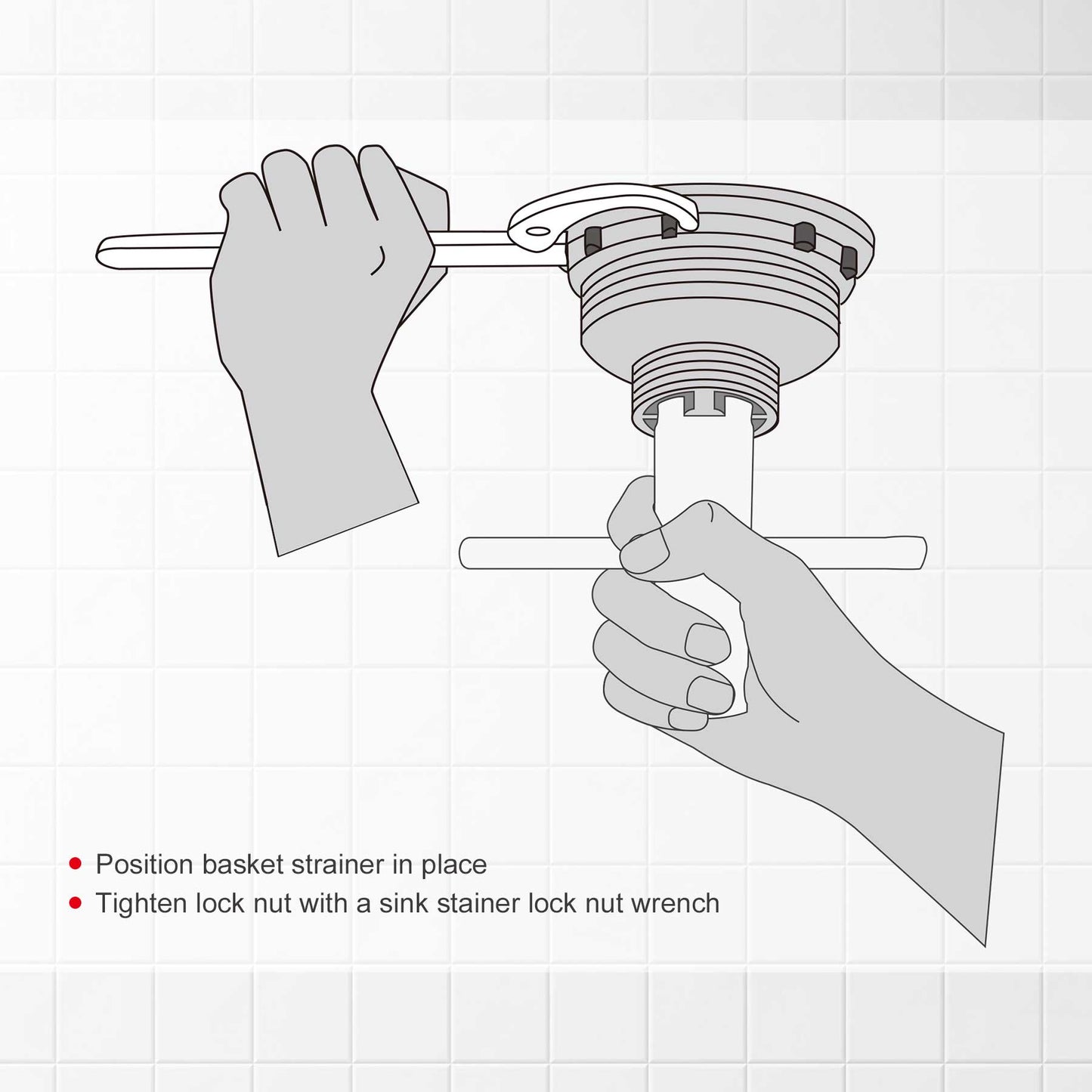 HAUTMEC Basket Strainer Wrench, Double Working End, Universal Sink Basket Strainer Wrench PL0029