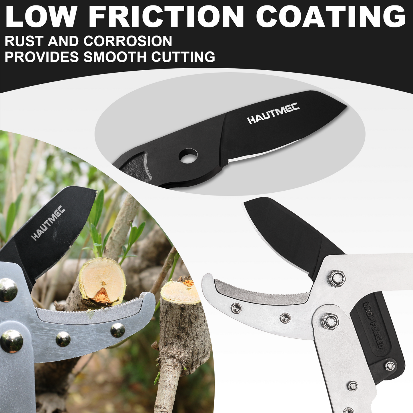 HAUTMEC Replacement Blade for Telescopic Anvil Loppers HT0149, High Carbon Steel, Low-Friction Teflon Coating, HT0460