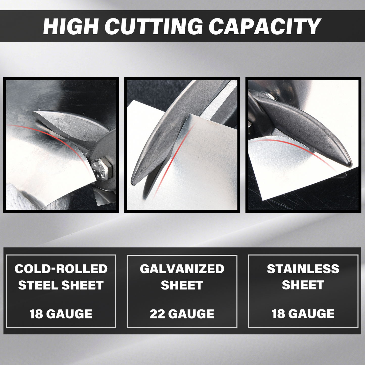 HAUTMEC 3-Piece Aviation Tin Snips for Cutting Metal Sheet, CR-V Steel Miter Shears for Straight, Left & Right Cuts, 10 Inch Heavy-Duty Sheet Metal Cutters with Safety Lock & Ergonomic Grip – HT0068