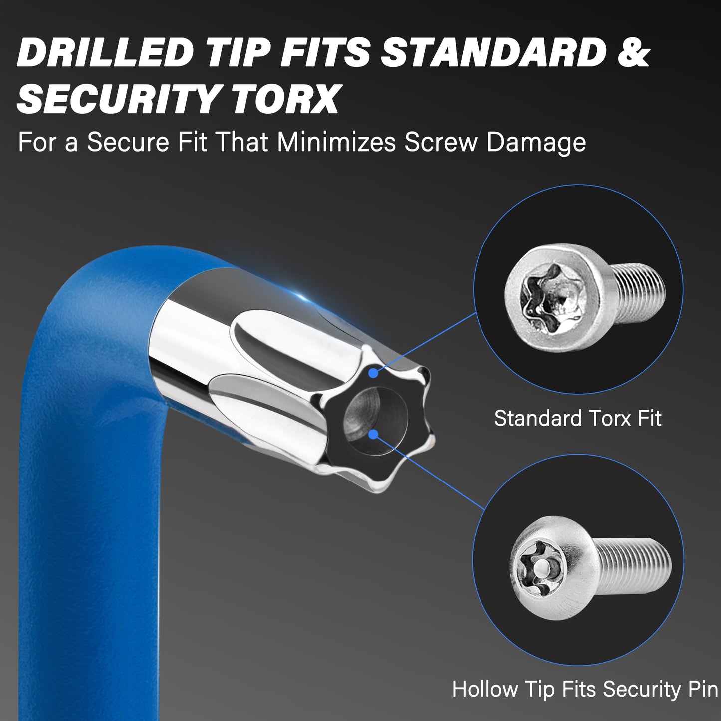 HAUTMEC Torx Allen Wrench Set, 9PCS Star Allen Key Set, T10-T50 Star Allan Wrench Sets with Visible Coding, CR-V Steel, Drilled Tips & Non-Slip Colorful Handles for Automotive, Bike, Furniture Repair HTHKH25042