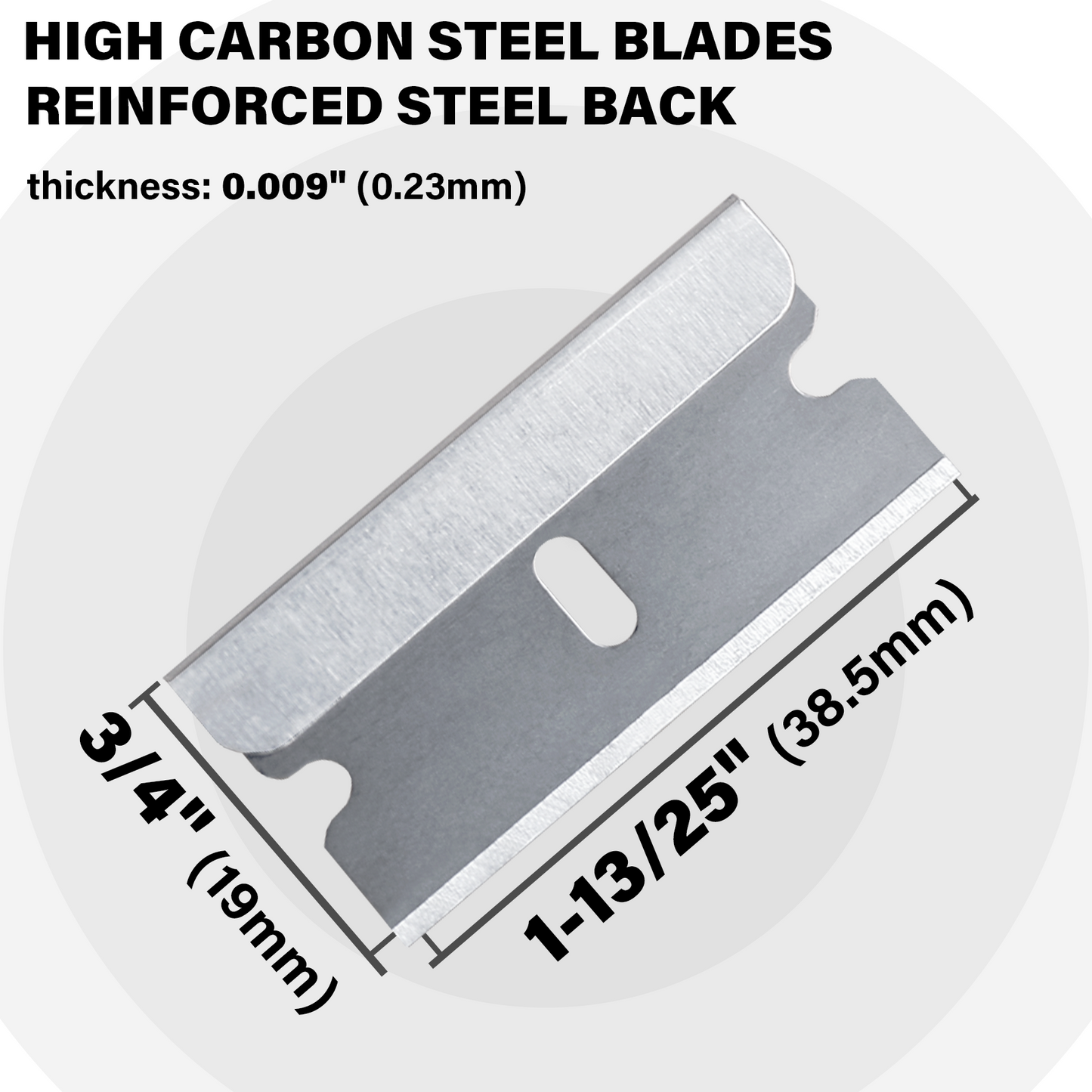 HAUTMEC 100 Pack Single Edge Razor Blades, Heavy Duty Edge Blades, Ultra Sharp, Rust-Resistant,Industrial & DIY Use, Fits most Standard Scraper & Utility Knife, for Removing Decals, Stickers HTPBM25029
