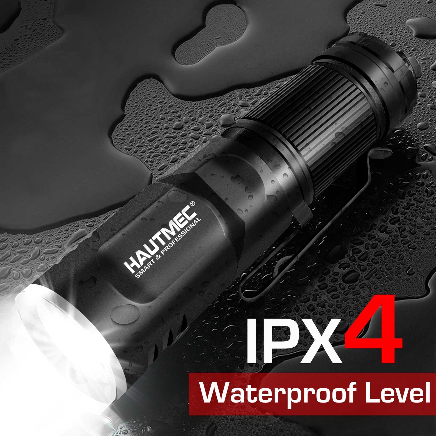 HAUTMEC Rechargeable LED Flashlights 500 High Lumens Super Bright Magnetic Flashlight Waterproof Mini Flashlight 3 Modes Handheld Small Flashlights Powerful for Camping, Outdoor, Hiking, 2 Pack HT0092-WL -2PC