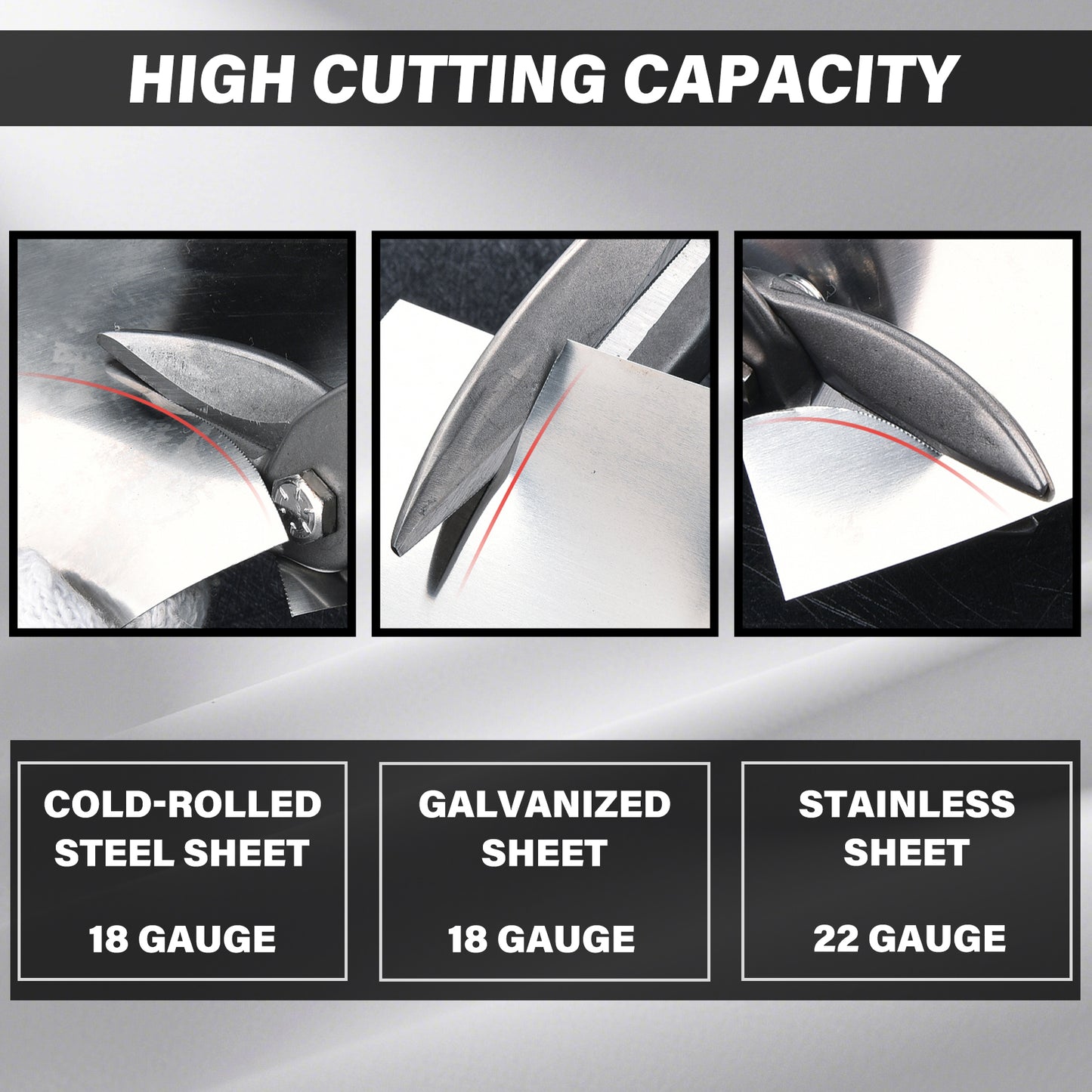 HAUTMEC 3-Piece Aviation Tin Snips for Cutting Metal Sheet, CR-V Steel Miter Shears for Straight, Left & Right Cuts, 10 Inch Heavy-Duty Sheet Metal Cutters with Safety Lock & Ergonomic Grip –HTSSM25063