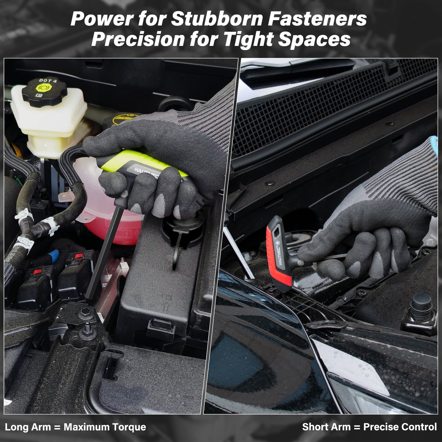 HAUTMEC 14-Piece T-Handle Allen Wrench Set, SAE & Metric T-Handle Hex Key Set, High Torque CR-V Steel Allen Key Set with Storage Rack, for Bike, Motorcycle, Furniture & Auto Repair, HTHKH25040