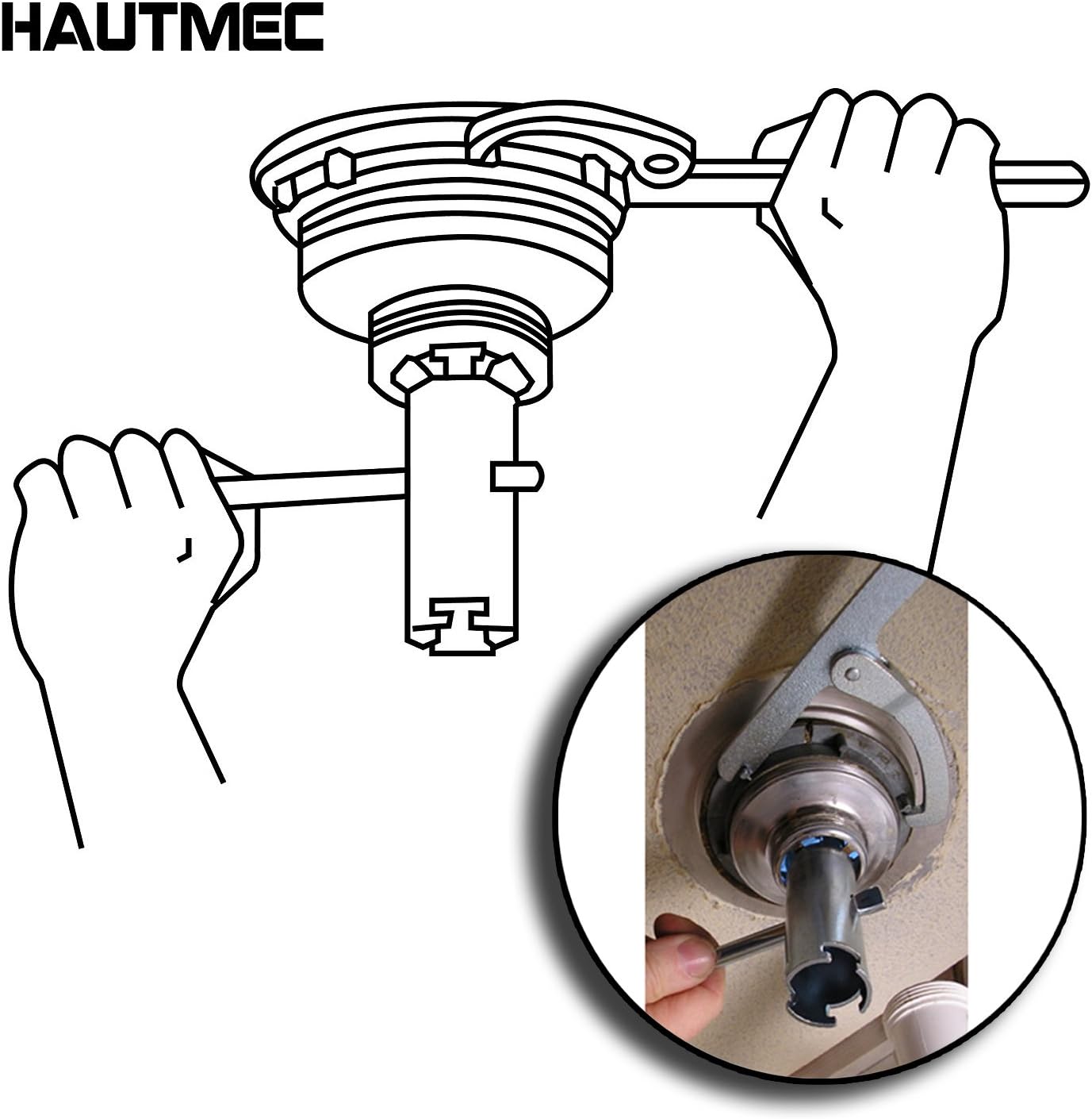 HAUTMEC Sink Strainer Lock Nut Wrench Sink Drain Wrench for Kitchen Sink Basket Strainer PL0038