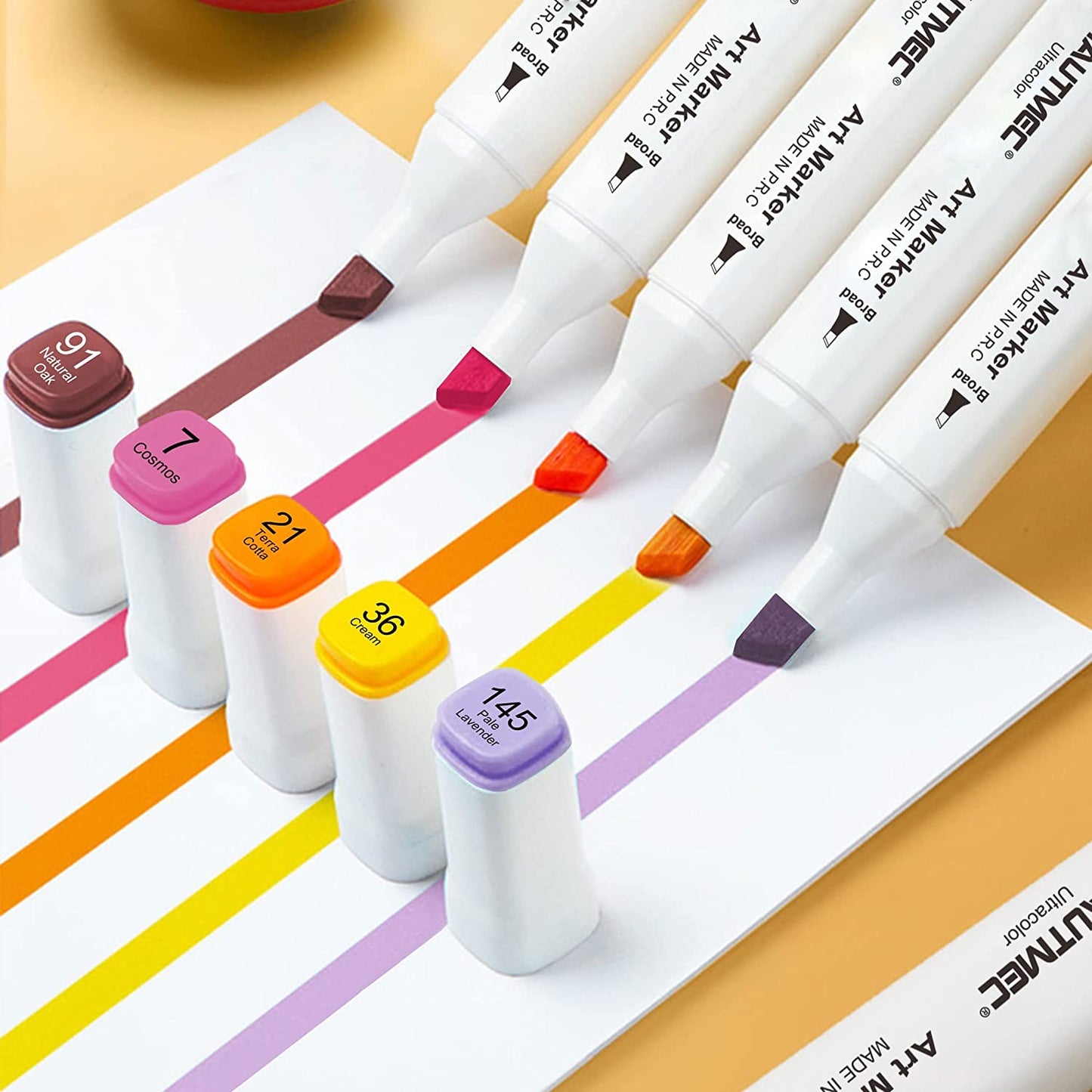 HAUTMEC 36 Skin Tone Markers Brush Tip Double, Tipped Alcohol Based Brush Markers for Adult Coloring | Kids Drawing | Sketching Card | Making Illustration HT0210