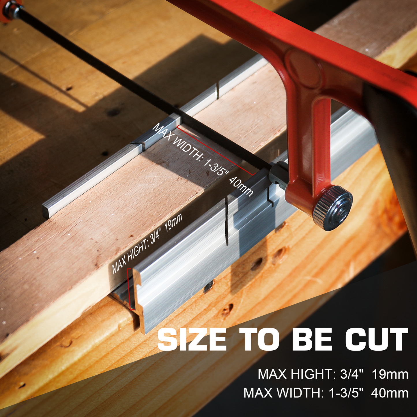 HAUTMEC 6inch Mini Hacksaw With Miter Box Set and 5pcs Extra Bi-Metal Blades Small Miter Saw With Adjustable 6 Cutting Angles Professional Hack Saw for Metal、Crafts、Wood、Plastic Cutting, HT0417