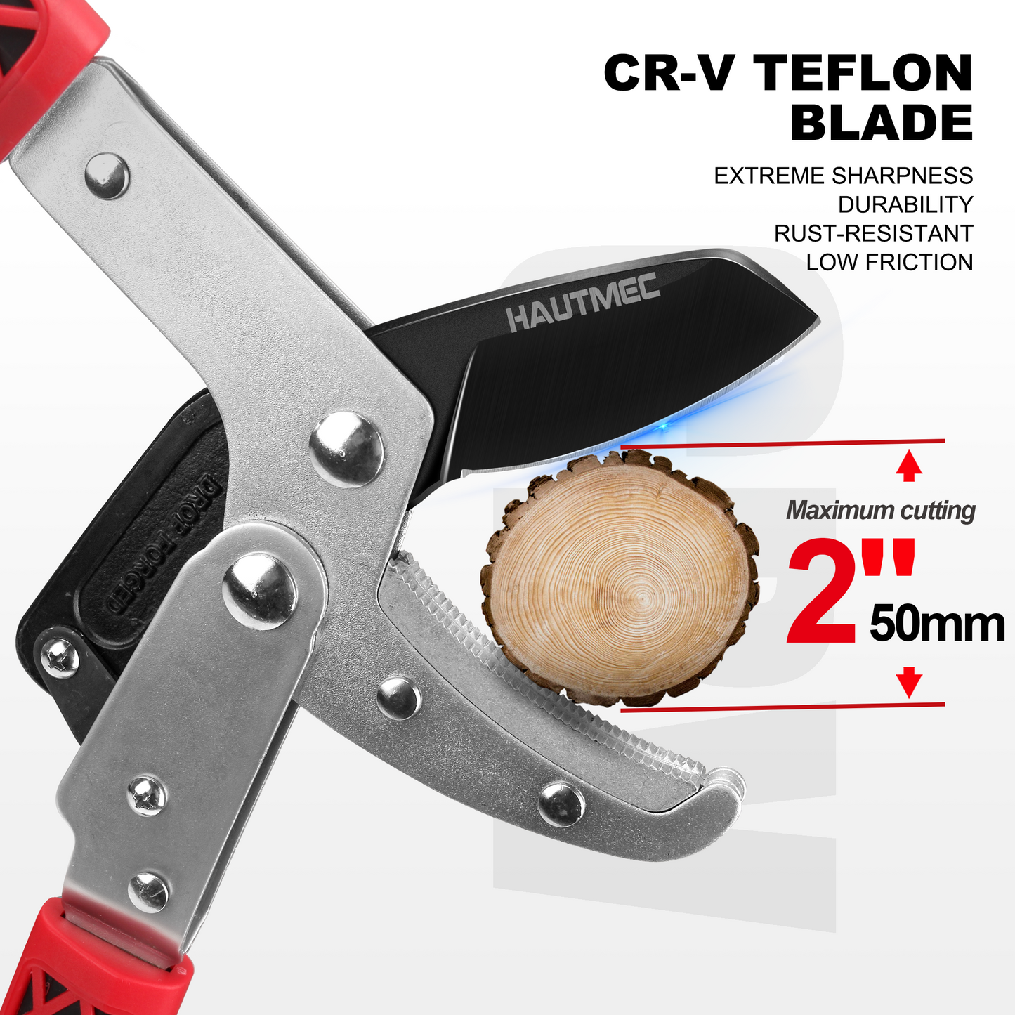 HAUTMEC Replacement Blade for Telescopic Anvil Loppers HT0149, High Carbon Steel, Low-Friction Teflon Coating, HT0460