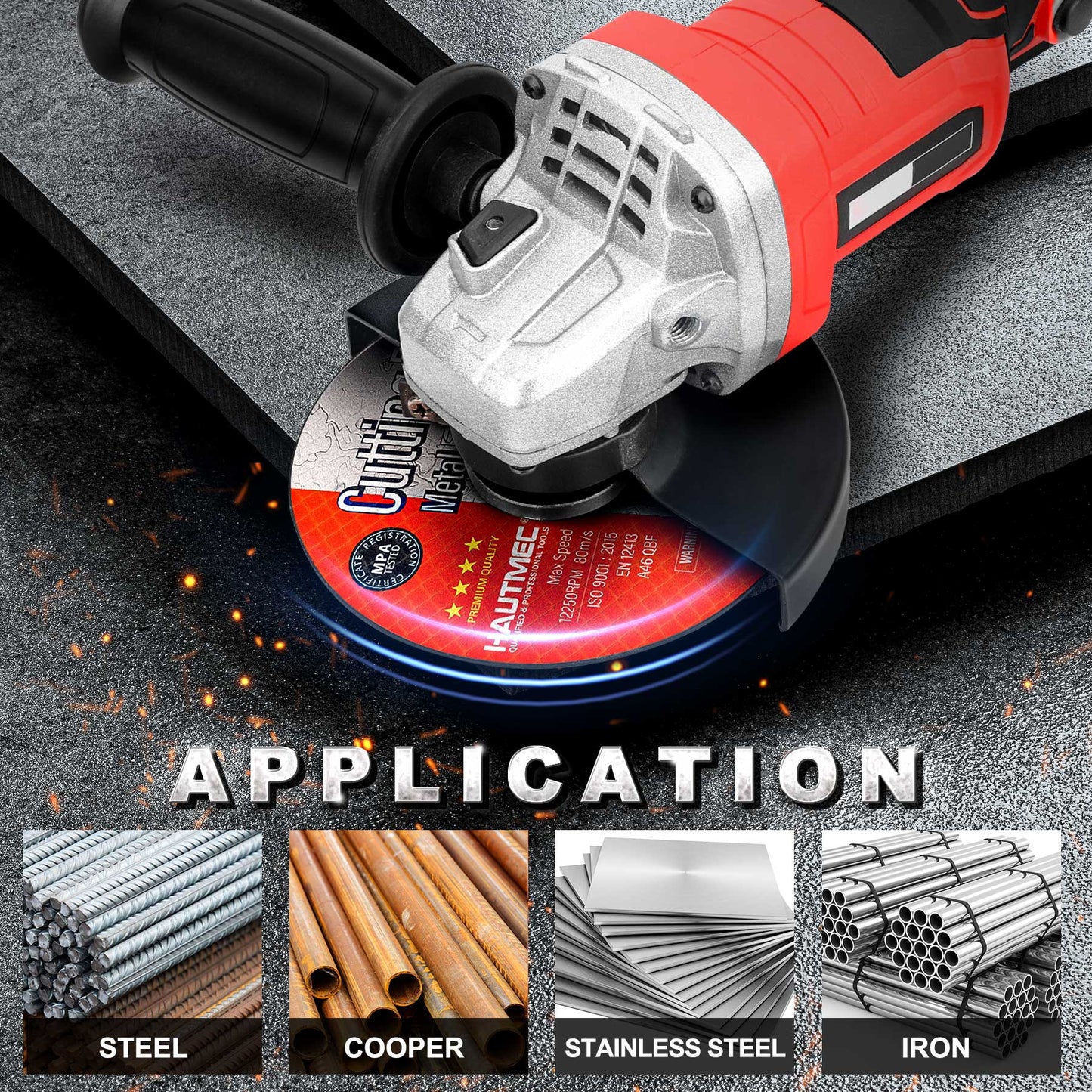 HAUTMEC Expert Grade Cut Off Wheels 125mm x 1.0mm x 22.23mm, Thin Grinding Disc for Cutting Metals, 10 Pack General Purpose Cut Off Blade for Most Angle Grinder - HT0431