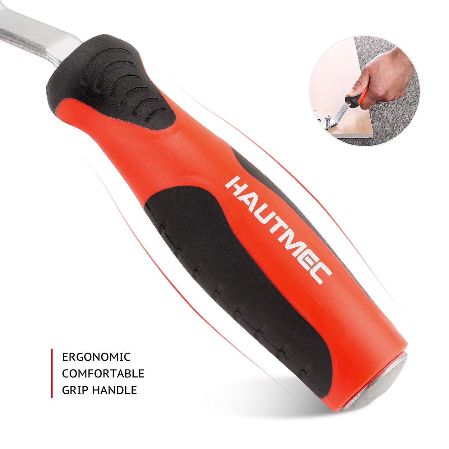 HAUTMEC 10" Reversible Dovetail/Jamb Saw, 12TPI Double Ground Teeth with Spring Loaded Design & Cranked Soft Handle for flush-cutting door jambs and millwork for tile installation and prep