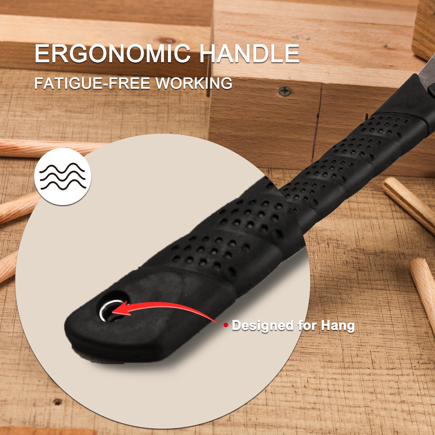 HAUTMEC Japanese Pull Saw, 9“ Foldable Hand Saw with SK5 Steel Blade, Trapezoidal Teeth for Woodworking, Sharp Stone Series, HT0312