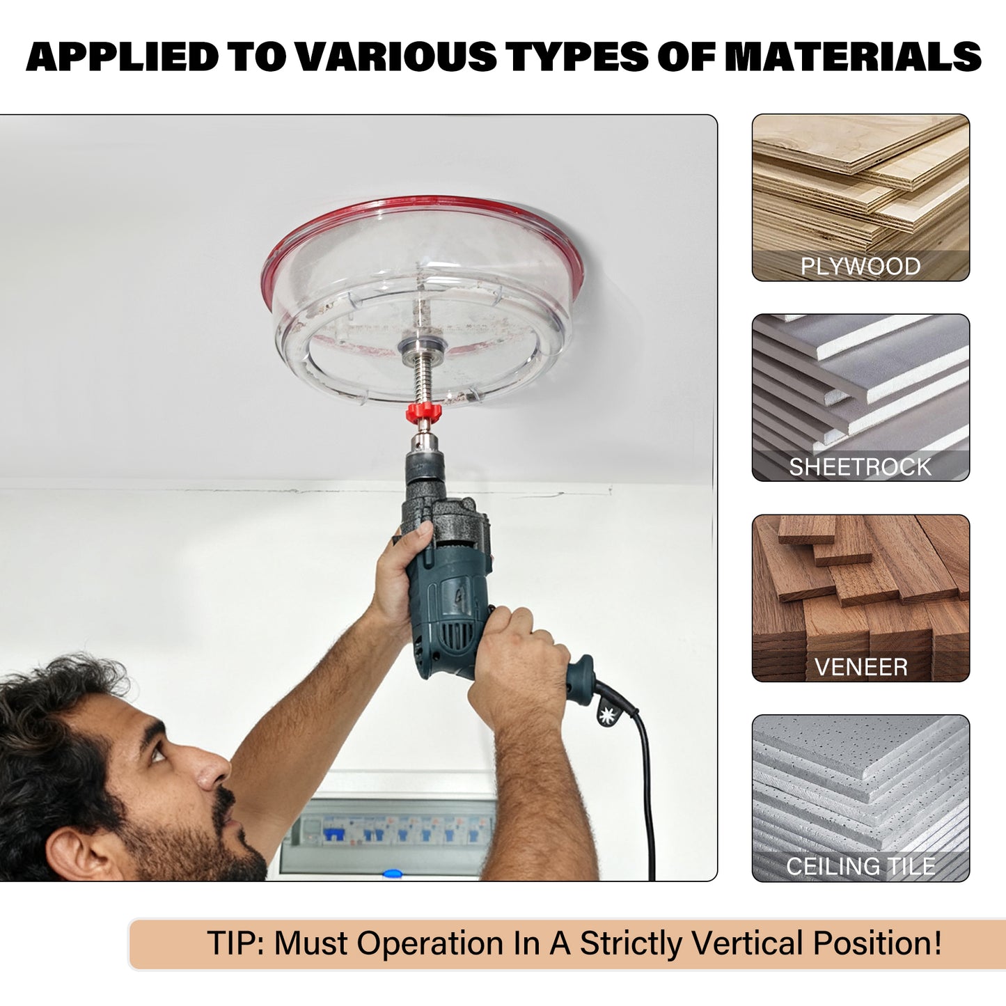 HAUTMEC Adjustable Hole Saw Cutter Kit, 1.6"–11.8"(40–300mm) Large Size, Heavy-Duty Bi-Metal Hole Cutter with PC Dust Shield, Adjustable Arbor & Pilot Bit for Wood, Plastic, Drywall – HTHOH25014