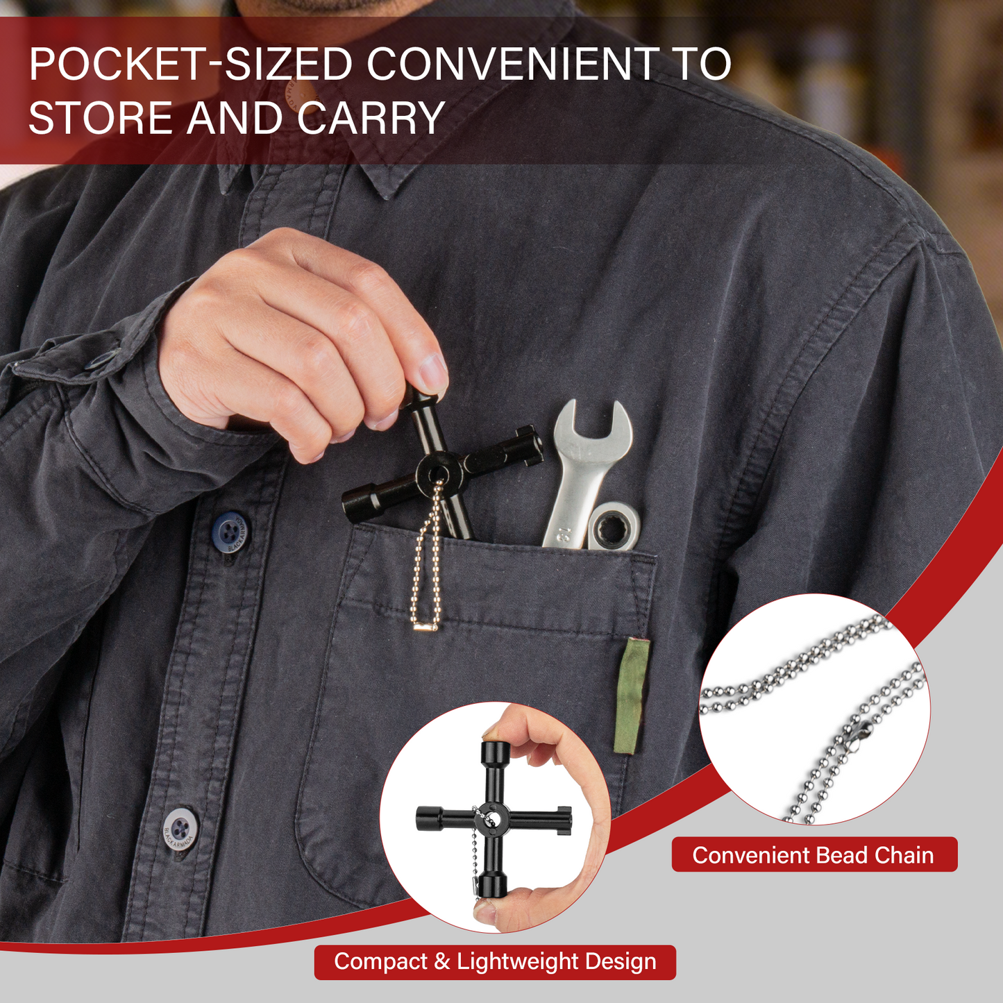 HAUTMEC 4 Way Sillcock Water Key Multi-functional Universal Cross Water Spigot Key Zinc Alloy Plumbers Electricians Valve Tools Black Silcock Key 4 Way, HT0099-SY