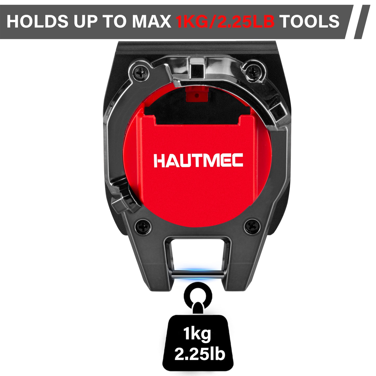 HAUTMEC Tape Measure Holder for Tool Belt Clip,Widen Locking Belt Clip up to 2-1/8" with Rotating Latch Tape Measure Clip Compact & Portable Measuring Tape Holder HTMEM25049