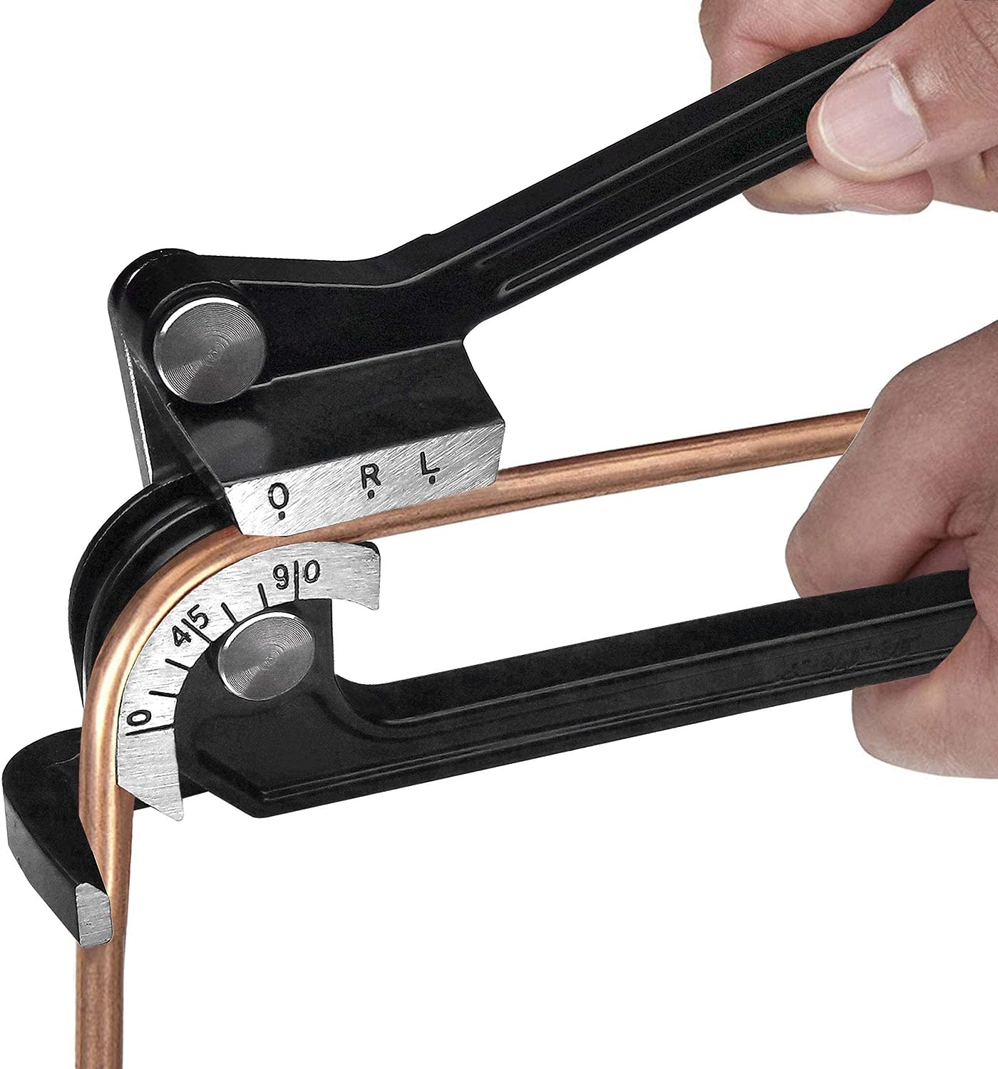 HAUTMEC 3-IN-1 90 Degree Mini Hand Manual Tubing Bender for 1/4" 5/16" 3/8" Copper Aluminum and Brass Pipes HT0004-PL