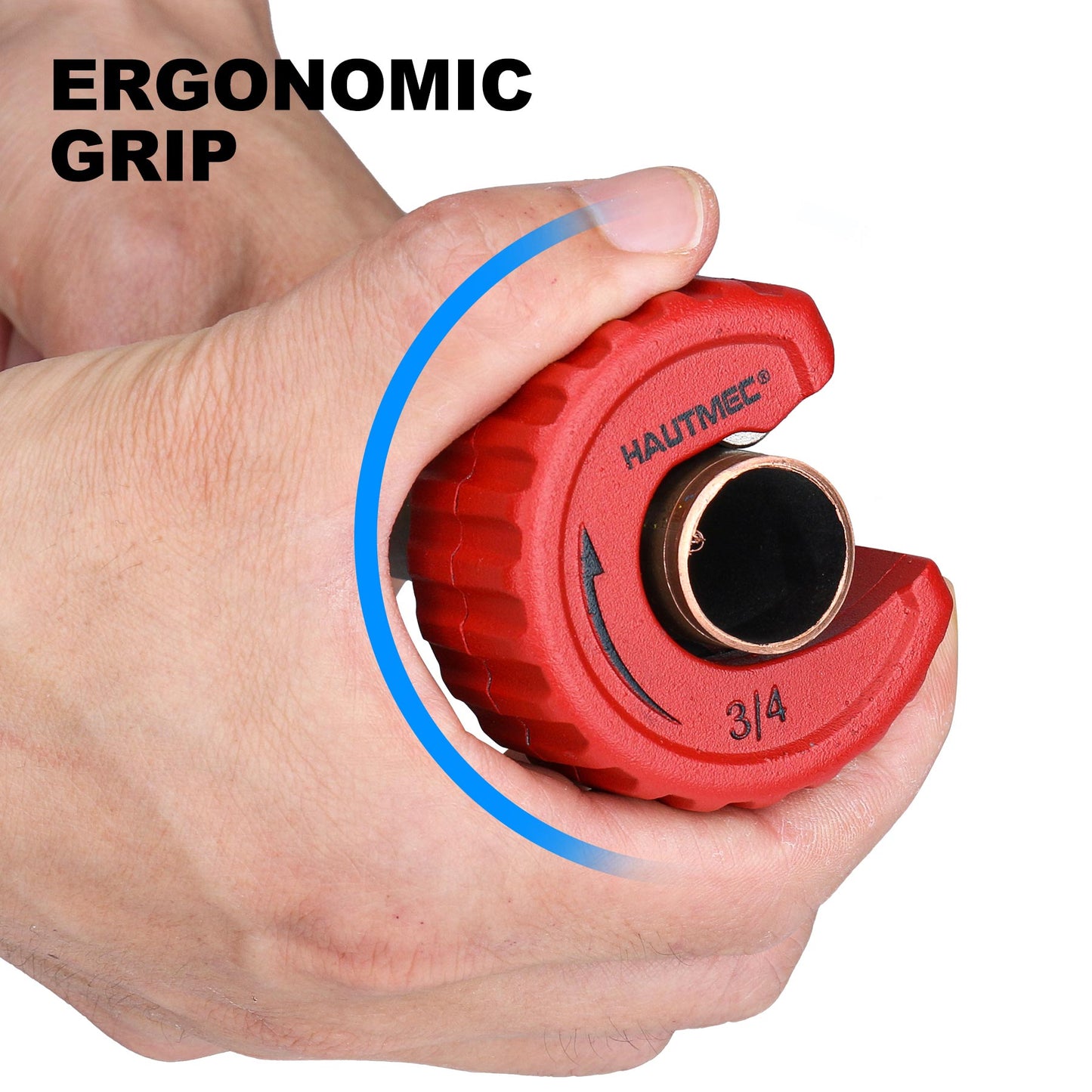 HAUTMEC Copper Tubing Cutter Set 3 PCS Copper Pipe Cutter Tool, In Portable Storage Case, Includes 1/2 in., 3/4 in., and 1 in. Cutters, Reaming Pen, 3 Spare Cutting Wheels, 1 Spare Deburring Blade,HT0354