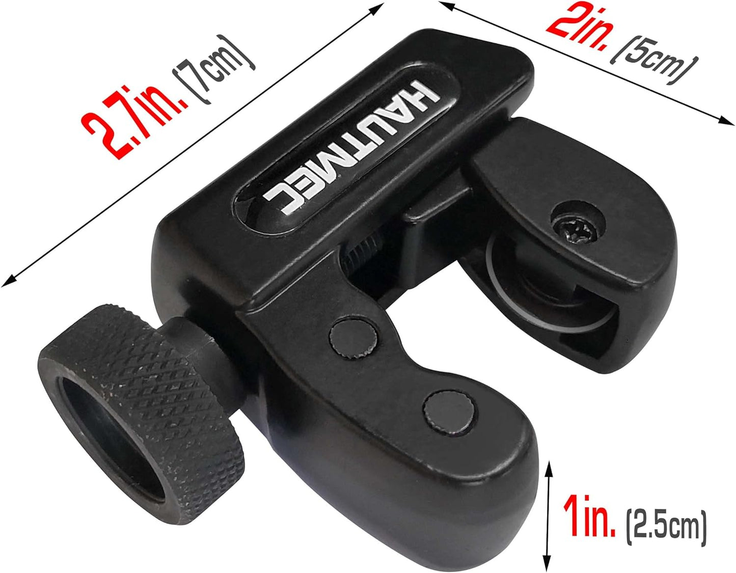 Hautmec Pro Compact Heavy Duty Mini Tube Cutter, 1/8" to 1-1/8" OD (3-30mm) Tubing Cutter, Heavy Duty Pipe Cutter for PVC, Copper, Aluminum, and Thin Stainless Steel Tube HT0133-TC