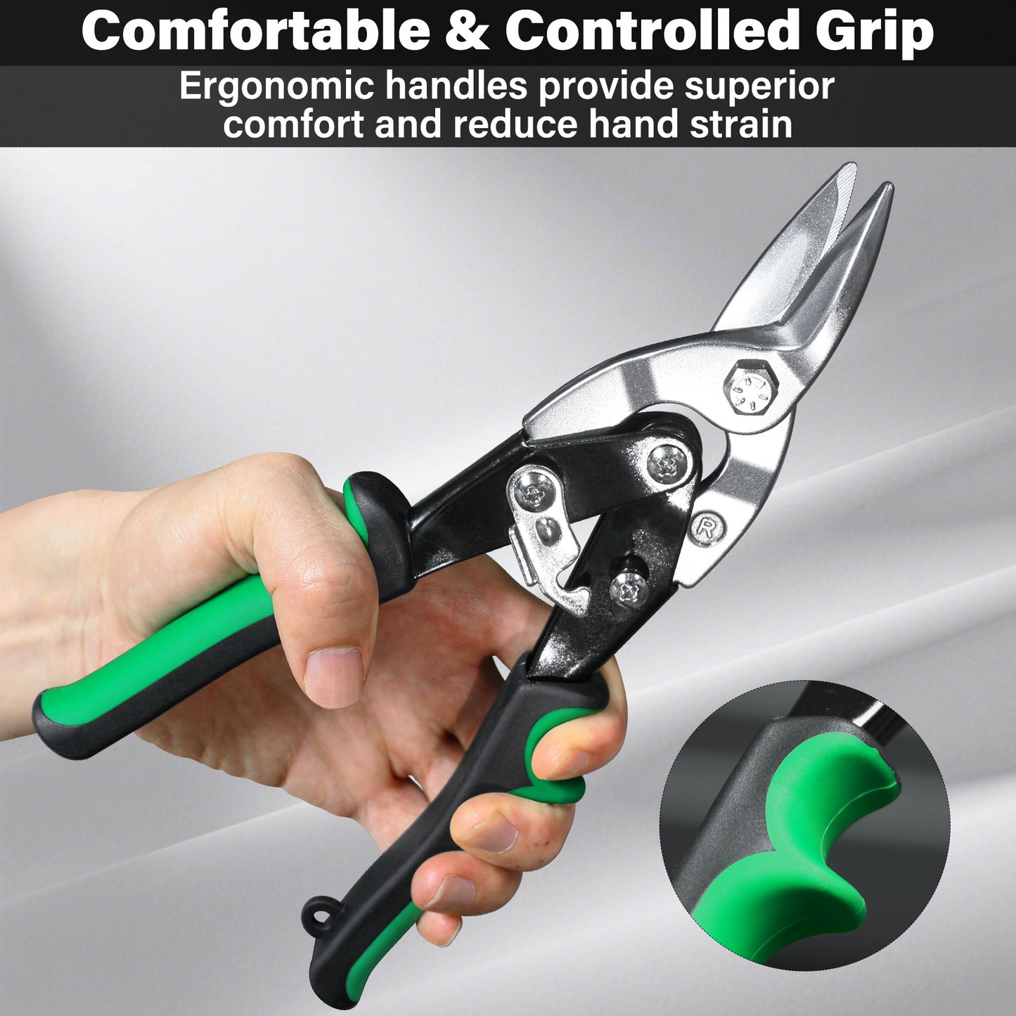 HAUTMEC 3-Piece Aviation Tin Snips for Cutting Metal Sheet, CR-V Steel Miter Shears for Straight, Left & Right Cuts, 10 Inch Heavy-Duty Sheet Metal Cutters with Safety Lock & Ergonomic Grip – HT0068