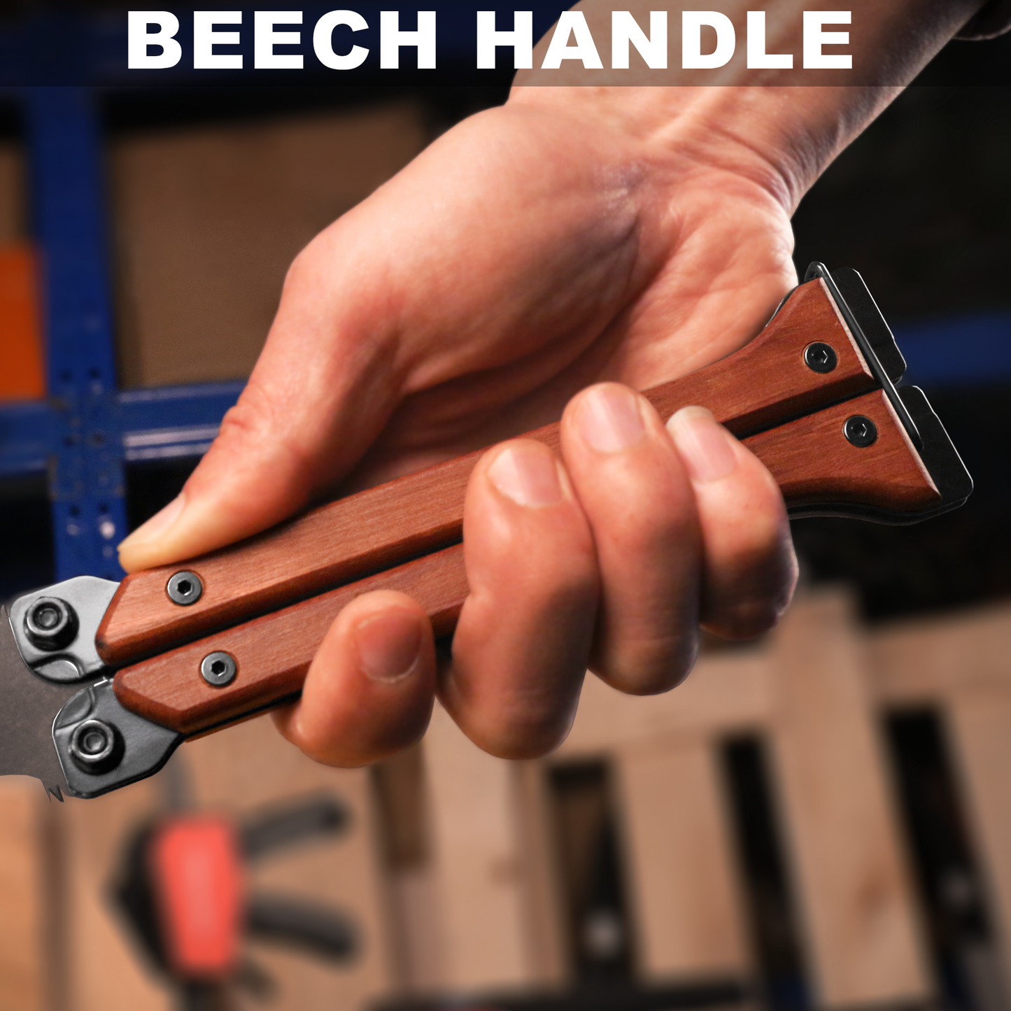 HAUTMEC 6-Inch Japanese Pull Saw, Double-Edged Folding Hand Saw with SK5 Flexible Blade (12/17 TPI), Beech Handle, Flush Cut Woodworking Tool with Portable Drawstring Pouch – HT0446