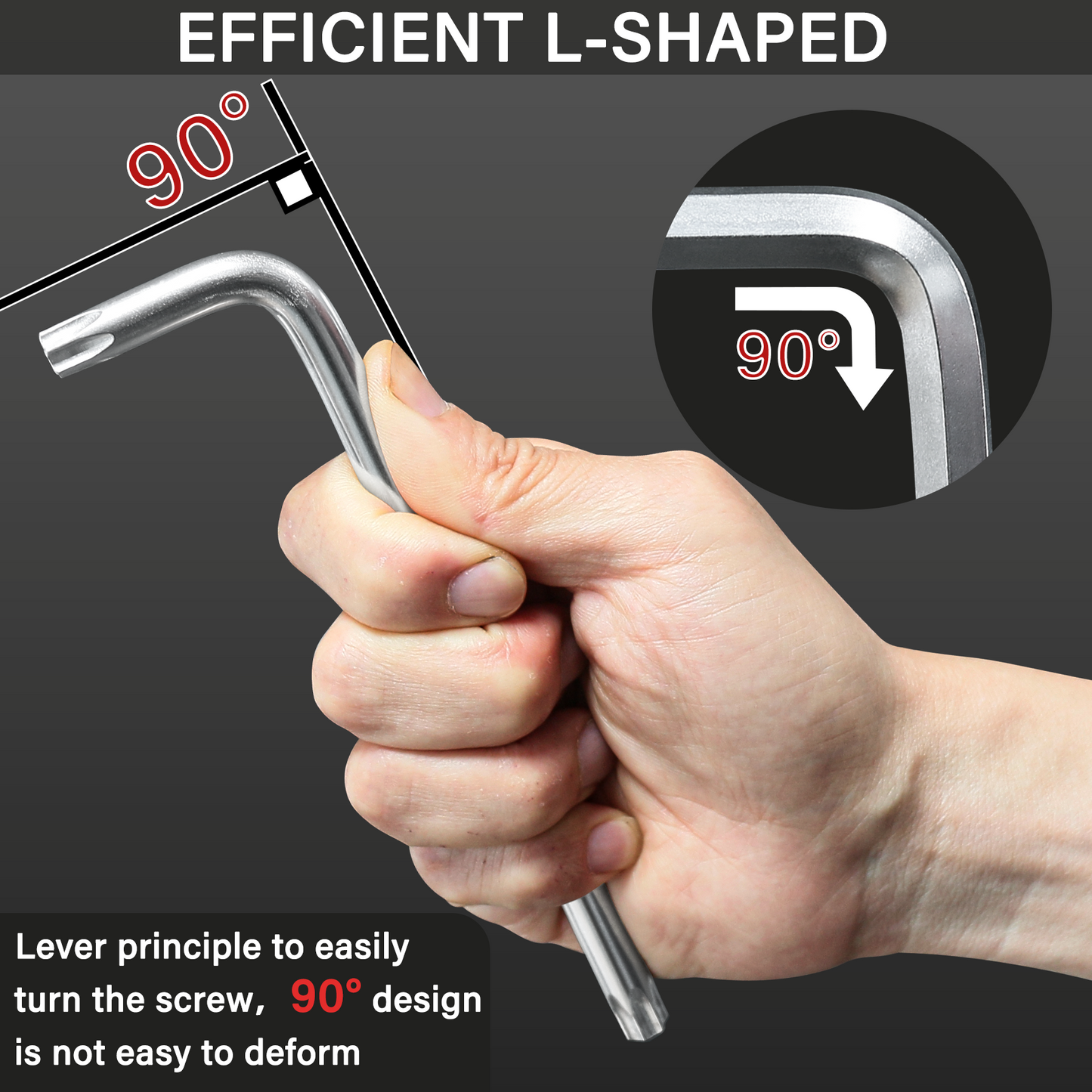 HAUTMEC Star Key Wrench Set, 9-Piece Torx Star Wrenches- Chrome Vanadium Steel and Drilled tips for Tamper Resistant Fasteners, HT0222-SS