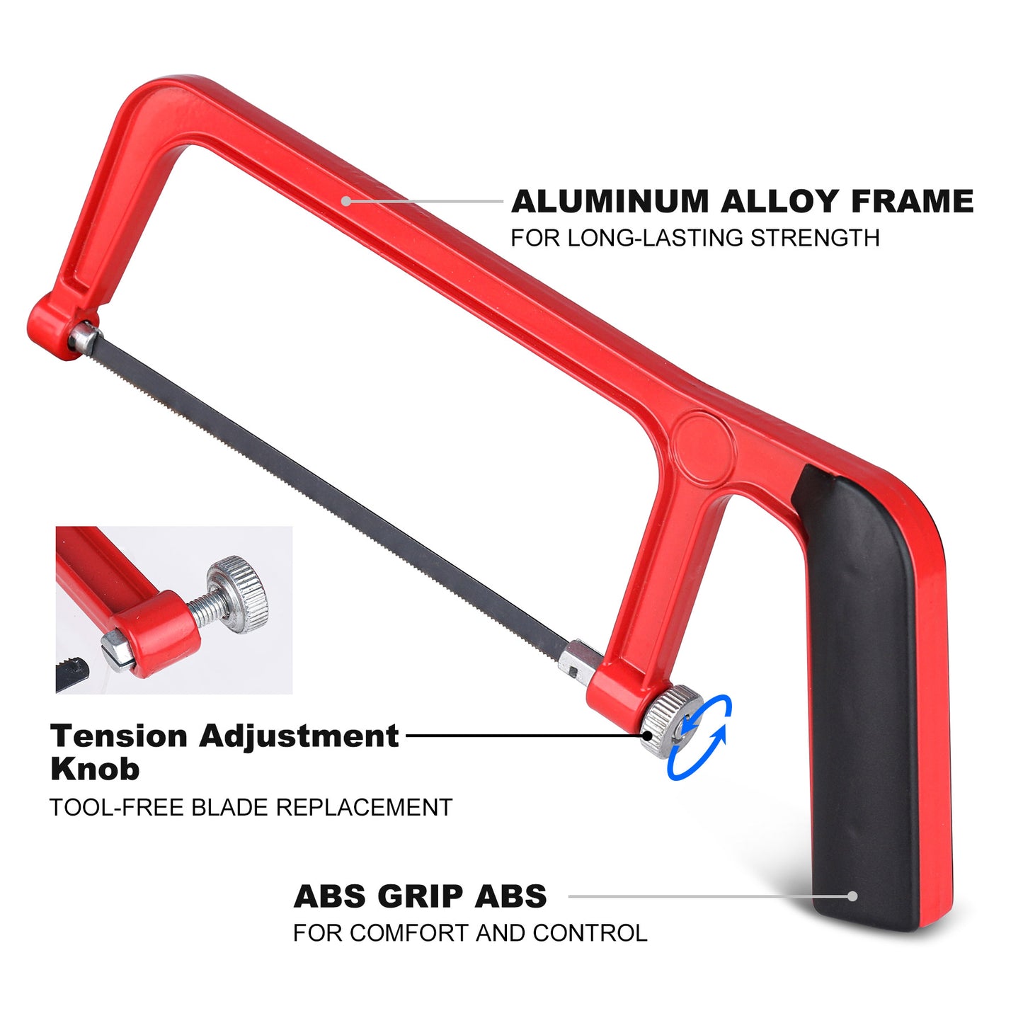 HAUTMEC 6inch Junior Hacksaw & Mitre Block Set Adjustable Angle Cutting Corner Saw with 5 Extra High-Carbon Steel Bi-Metal Blades HT0262-SA