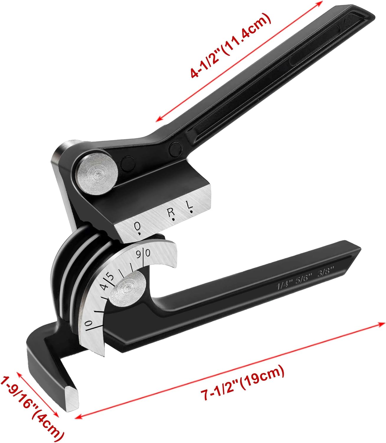 HAUTMEC 3-IN-1 90 Degree Mini Hand Manual Tubing Bender for 1/4" 5/16" 3/8" Copper Aluminum and Brass Pipes HT0004-PL