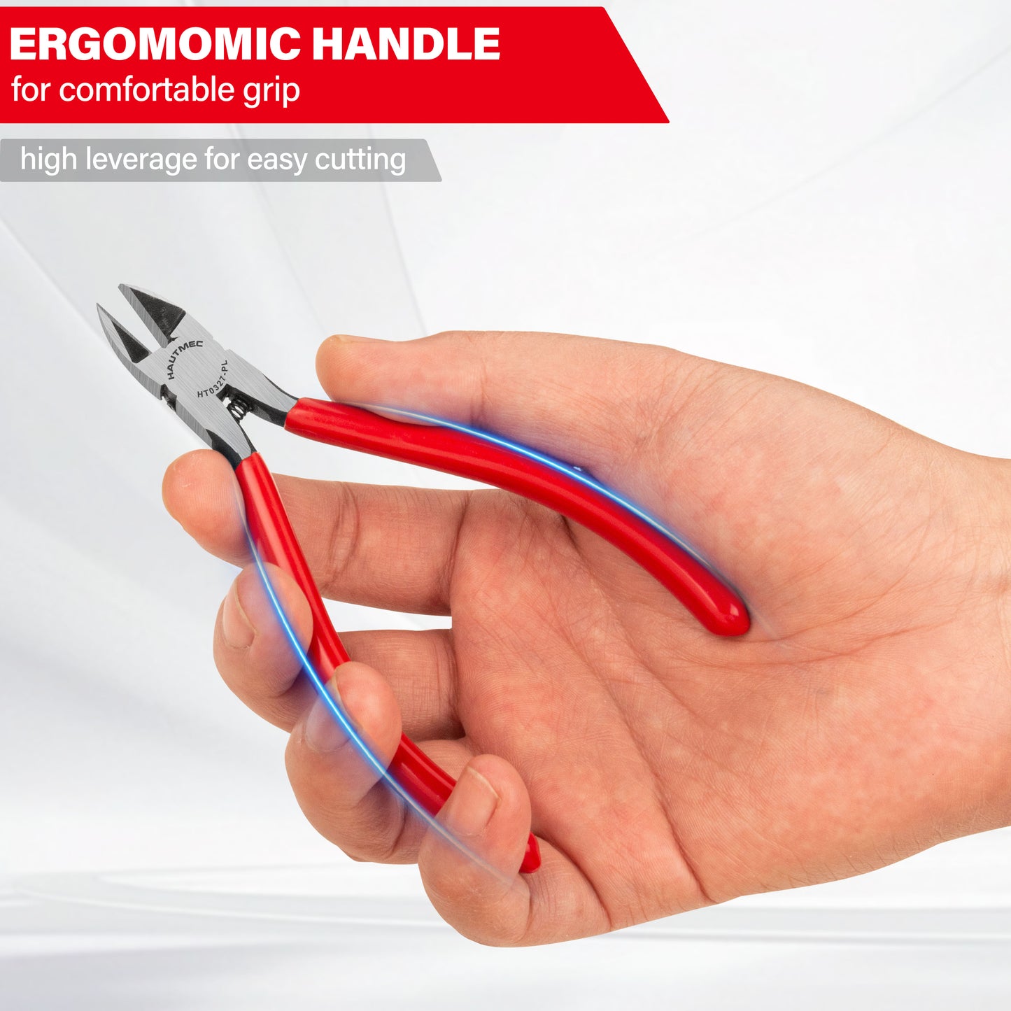 HAUTMEC 5" Precise Small Flush Cutting of Engineer Wire Cutter Plier 2PCS with Location Pin for Fine Shearing, Perfect for Circuit Board Cutting, Electronic Components, HT0327-2PC