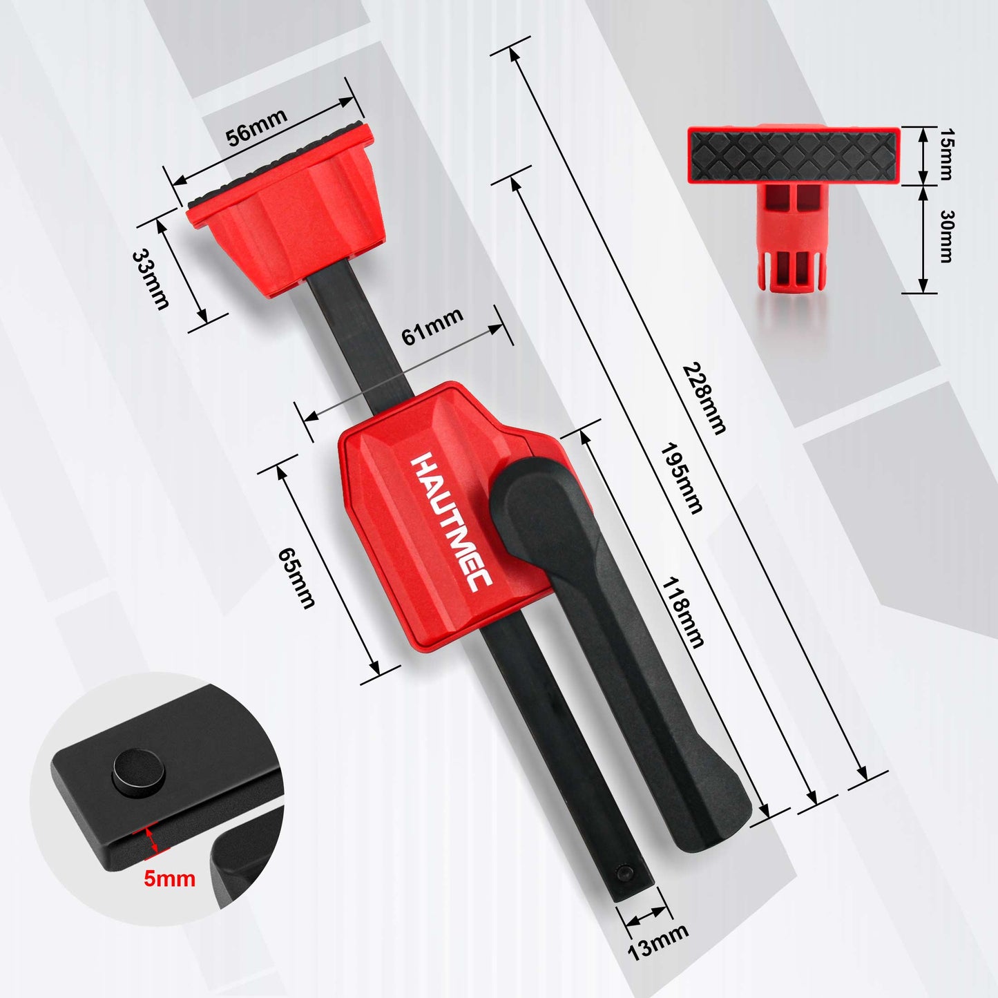 HAUTMEC Quick-Change Clamping Elements, Adjustable Desktop Bar Clamps, Bench Dog Clamps for Woodworking HT0276-CL