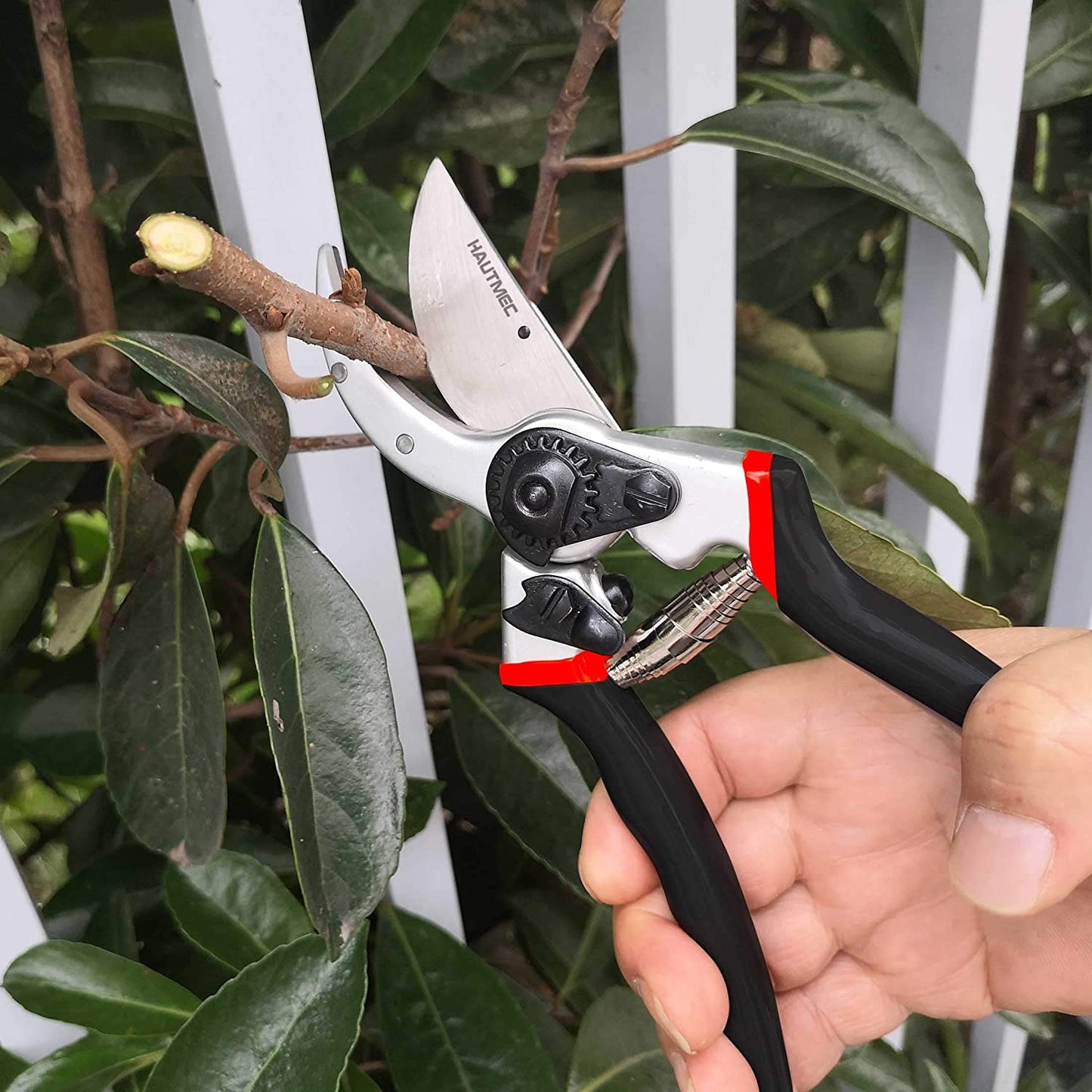 HAUTMEC 8" PRO Bypass Pruning Shears, Heavy Duty Hand Pruners, Ultra-Sharp Garden Clippers, Ergonomic Gardening Tool for Effortless Cuts HT0147-PS
