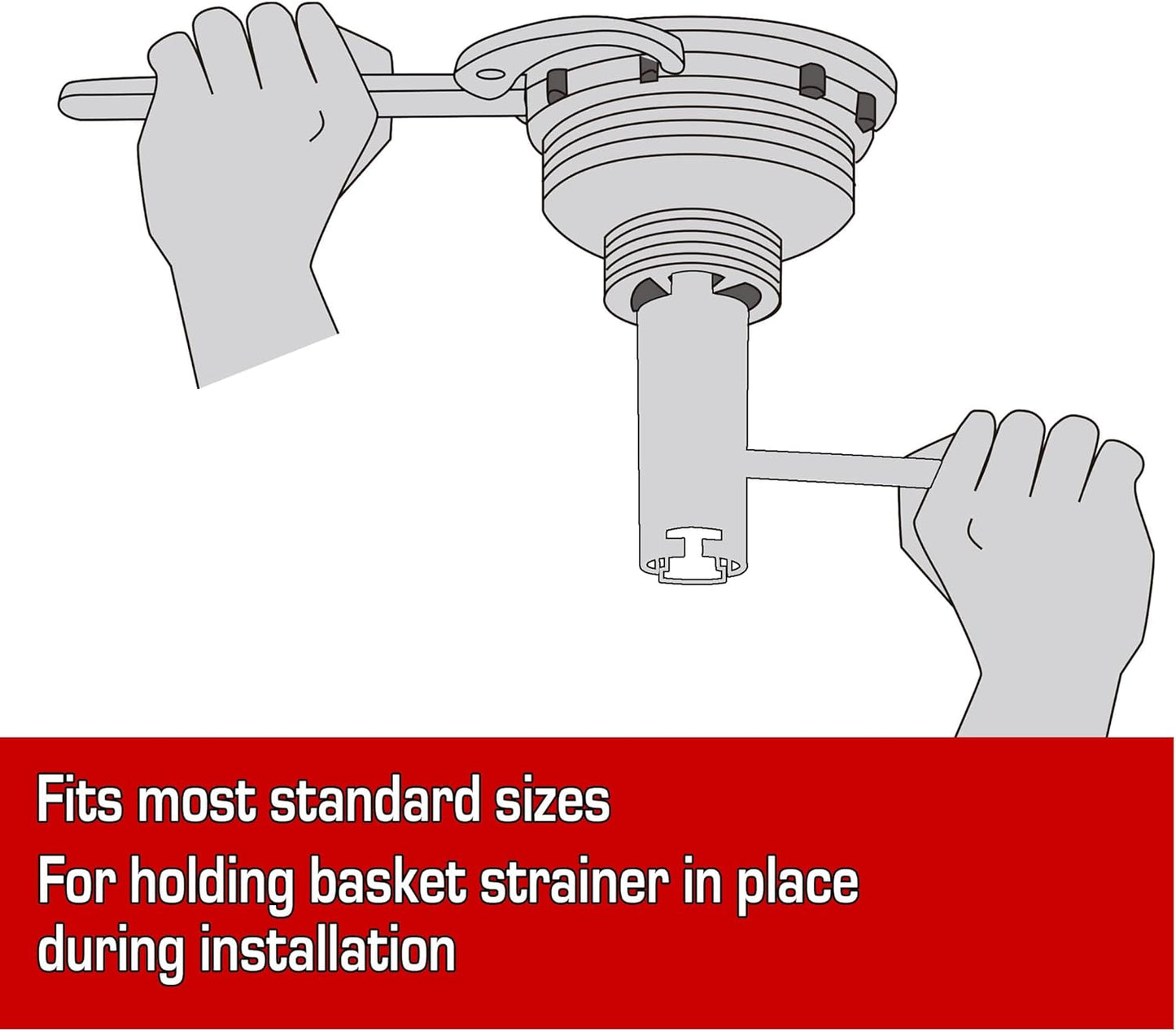 HAUTMEC Long-reach Basket Strainer Wrench, Double Working End Sink Strainer Wrench HT0219-SW