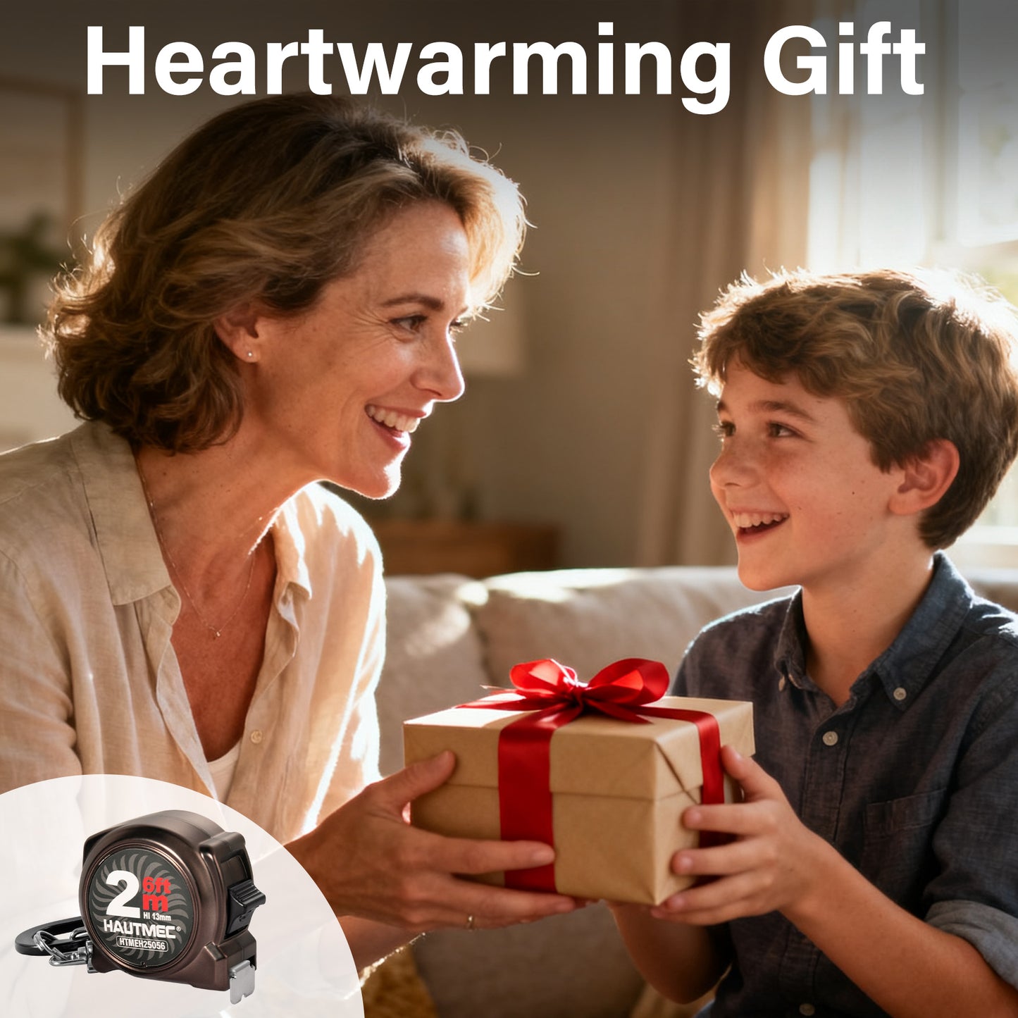 HAUTMEC Mini Tape Measure, Brown 3PCS 6FT/2M Small Measuring Tape, Metric & Imperial Scales, Retractable Pocket Keychain Measurement,ABS Protective Casing, Suitable for Homeowners, HTMEH25056