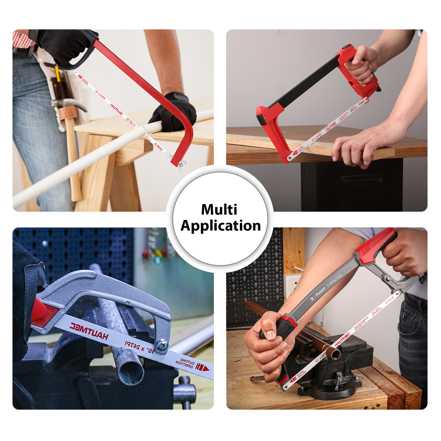 HAUTMEC 12" Hacksaw Blades Replacement Bi-Metal(10 Pack) 18 TPI High Speed Steel Grounded Teeth HT0016-CT