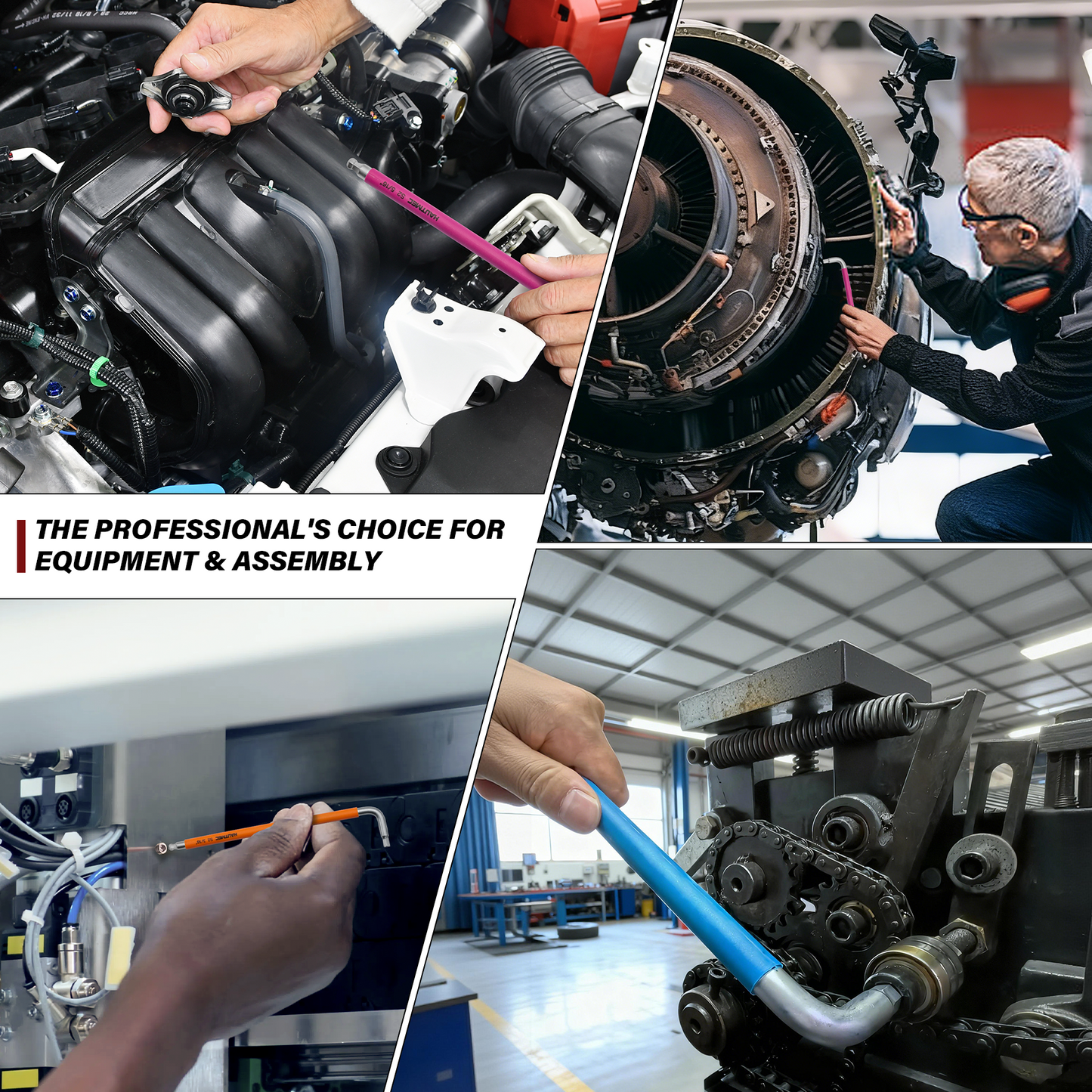 HAUTMEC Metric Allen Wrenches Sets with Ball End, 9PCS Extra Long Arm Hex Key Set,  Heavy-Duty S2 Steel Pro Allen Key Set, 1.5-10mm, Color Coded Sleeve with Belt Loop Pouch for Professional Mechanics HTHKP25054