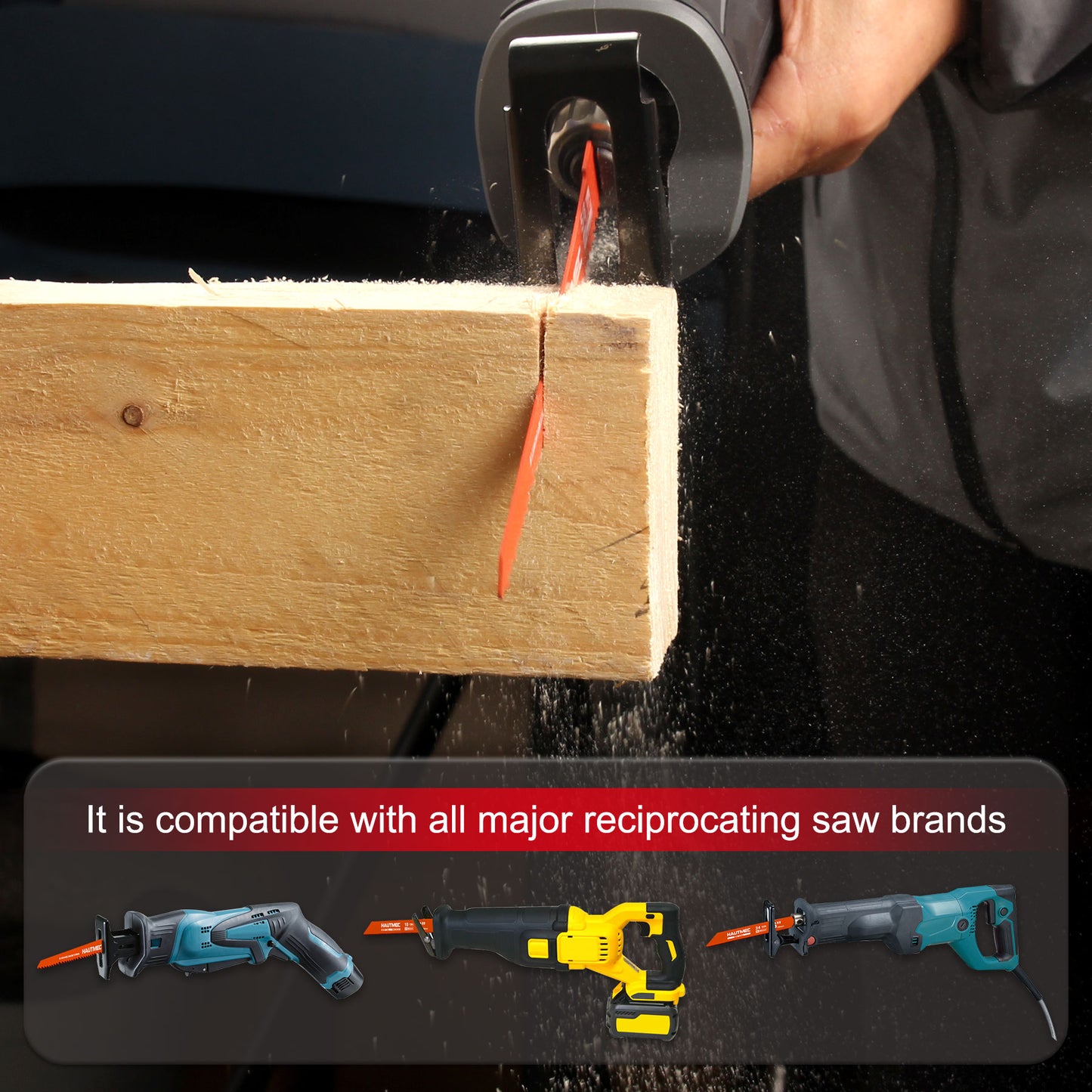 HAUTMEC 6-Inch Reciprocating Saw Blades，Bi-Metal Sawzall Blades,Pruner Saw Blades 6-Pieces Set for Wood Metal Cutting HT0166-CT