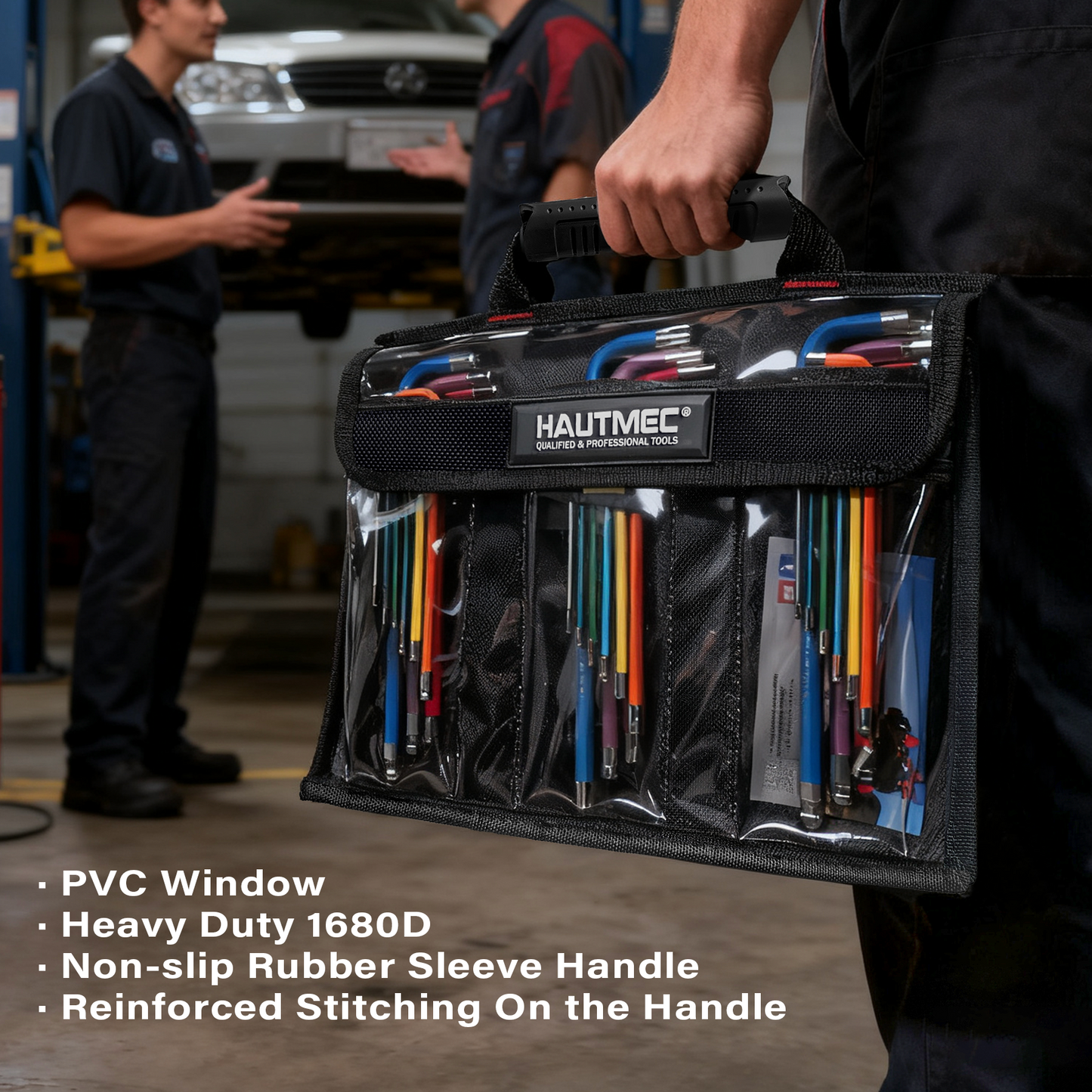 HAUTMEC 27PCS Long Allen Wrenches Sets with Ball End, SAE Metric Torx Allen Key Set with T-Handle Hex Key, 60CR-V Steel, Color Coded & Storage Bag,  SAE(1/16" to 3/8″),Metric(1.5-10mm),Torx (T10-T50) HTHKM25051