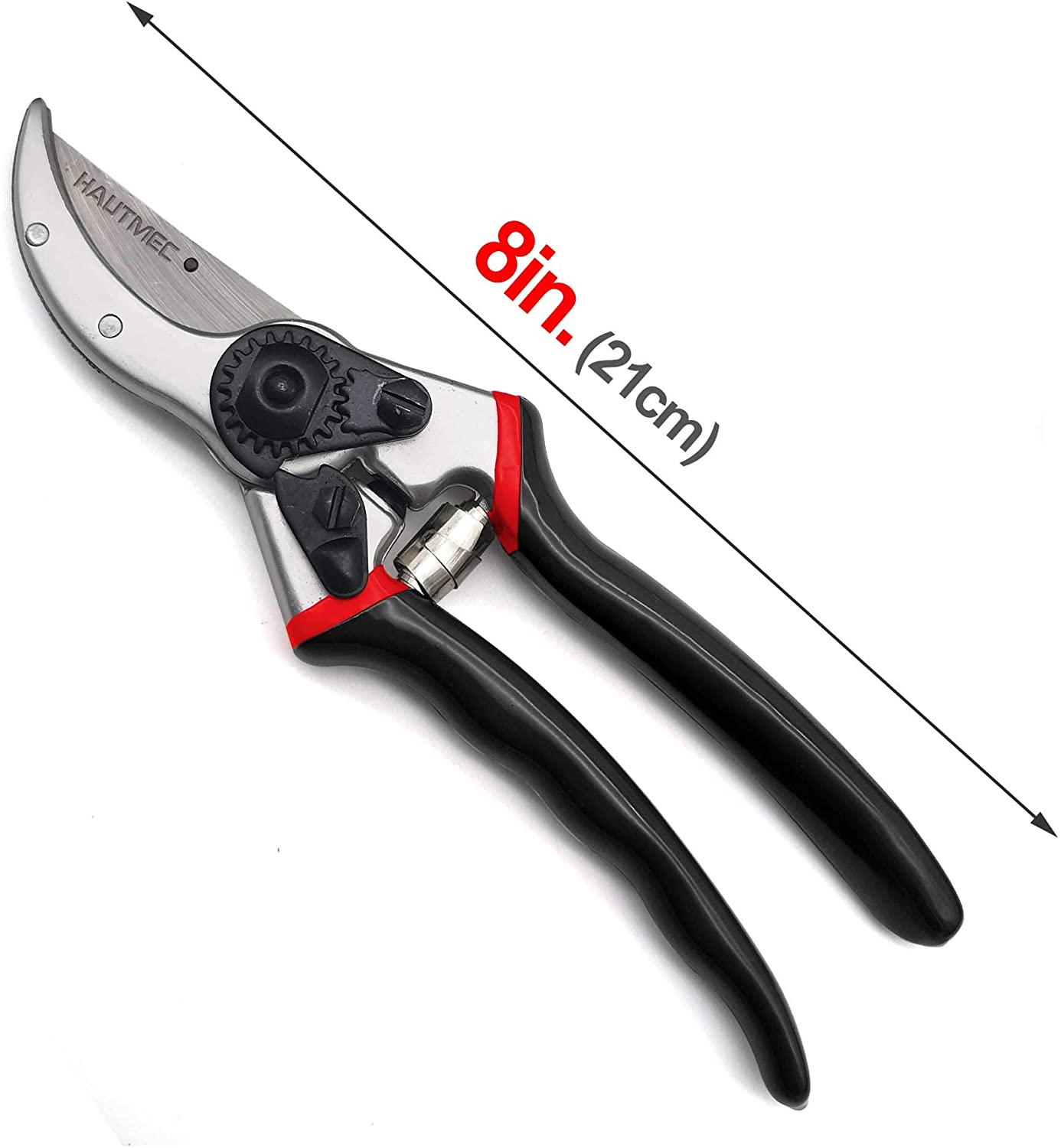 HAUTMEC 8" PRO Bypass Pruning Shears, Heavy Duty Hand Pruners, Ultra-Sharp Garden Clippers, Ergonomic Gardening Tool for Effortless Cuts HT0147-PS